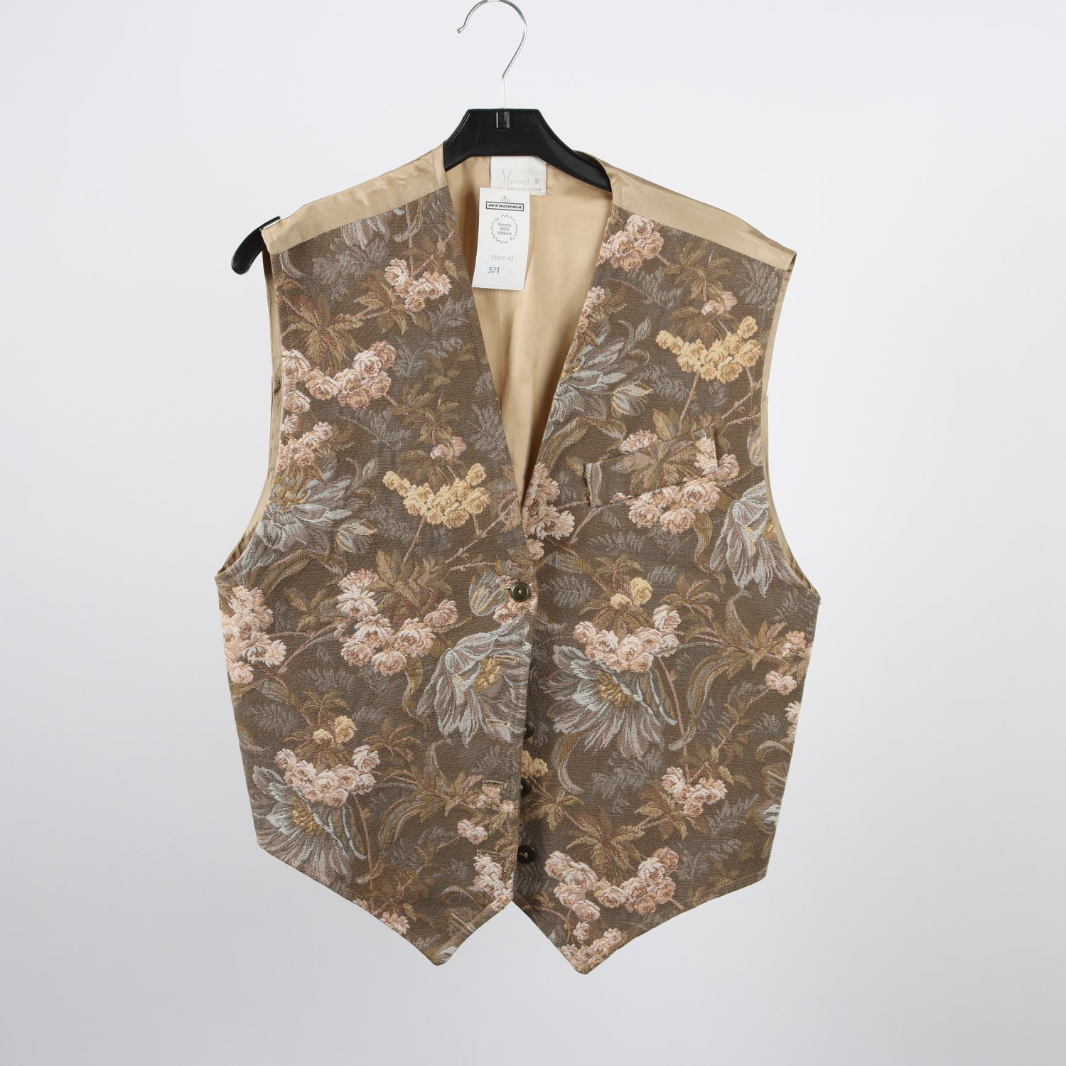 Väst, Hennes, beige, grå, struktur, retro, stl. 40