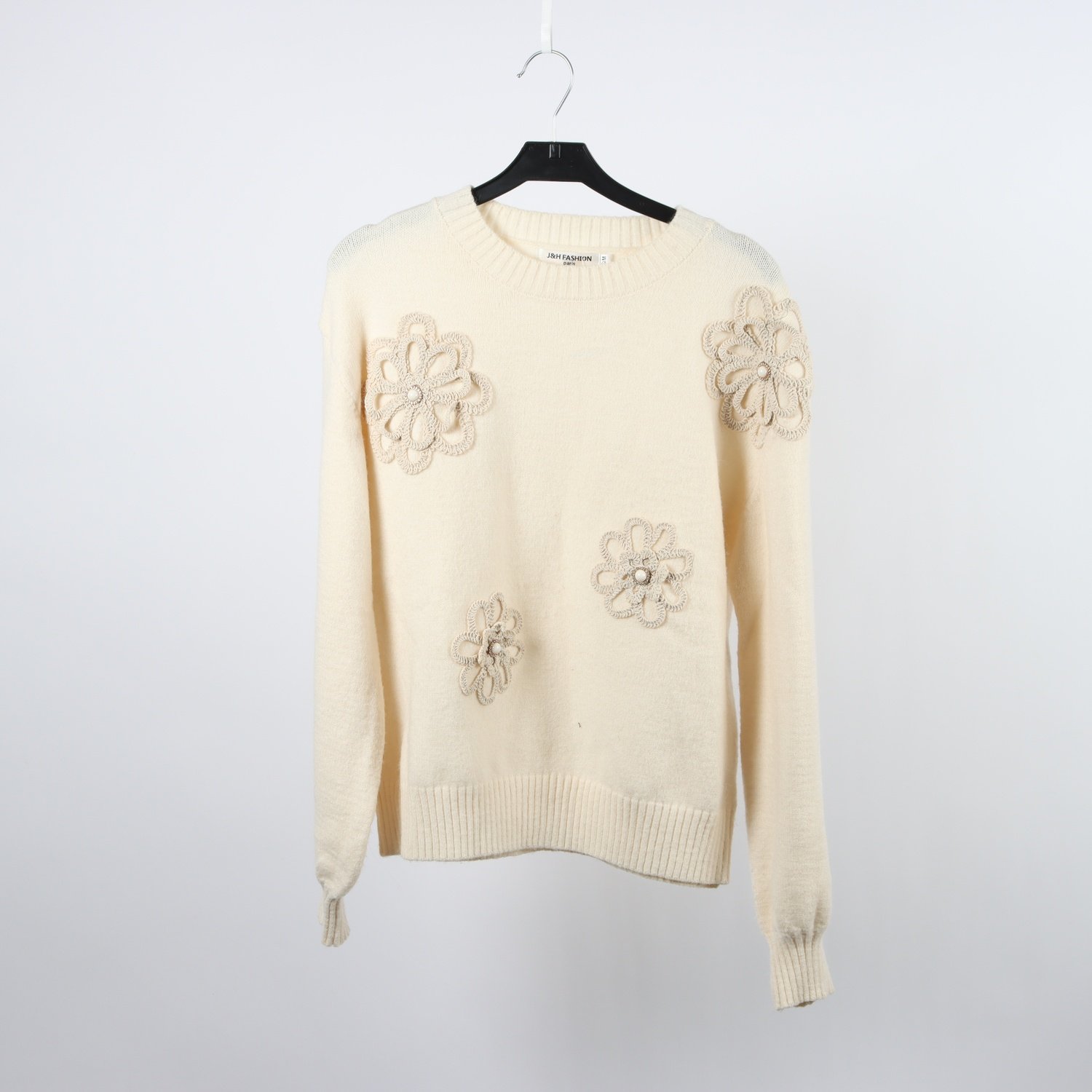 Stickad tröja, J&H Fashion Paris, offwhite, stl. S/M