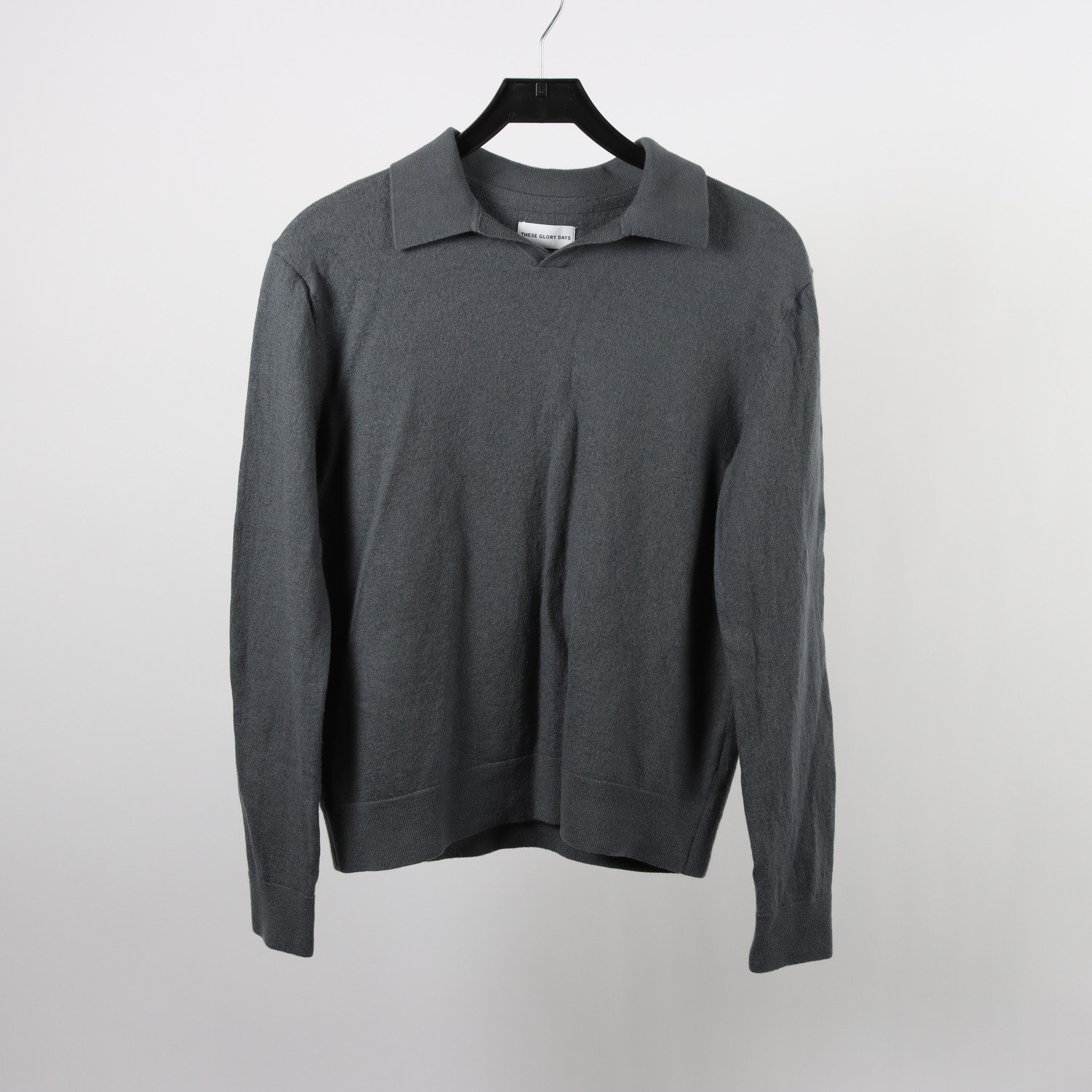 Stickad tröja, There glory days, grå, 100% merinoull, stl. XL