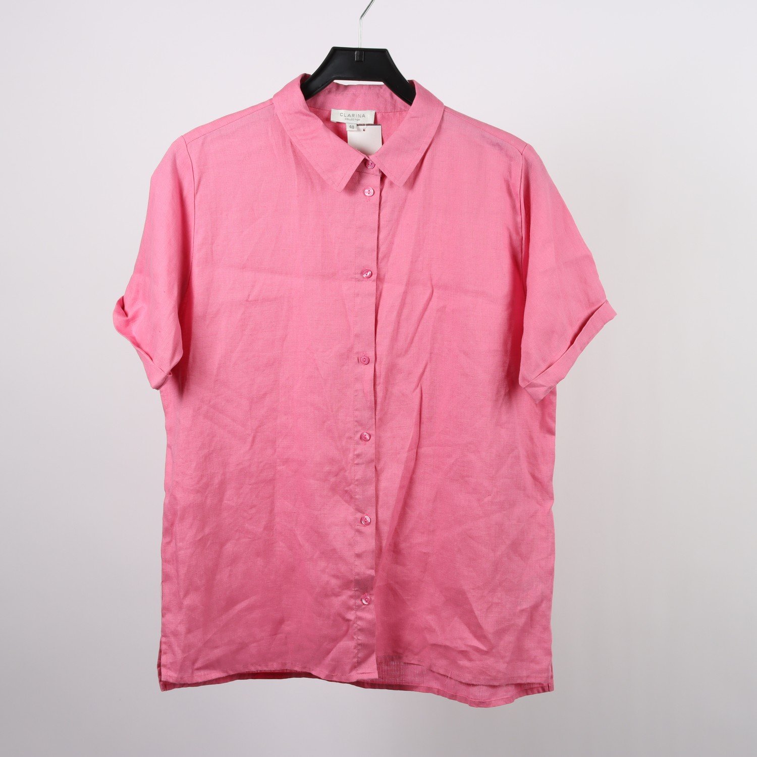 Skjortblus, Clarina, rosa, 100% linne, stl. 40