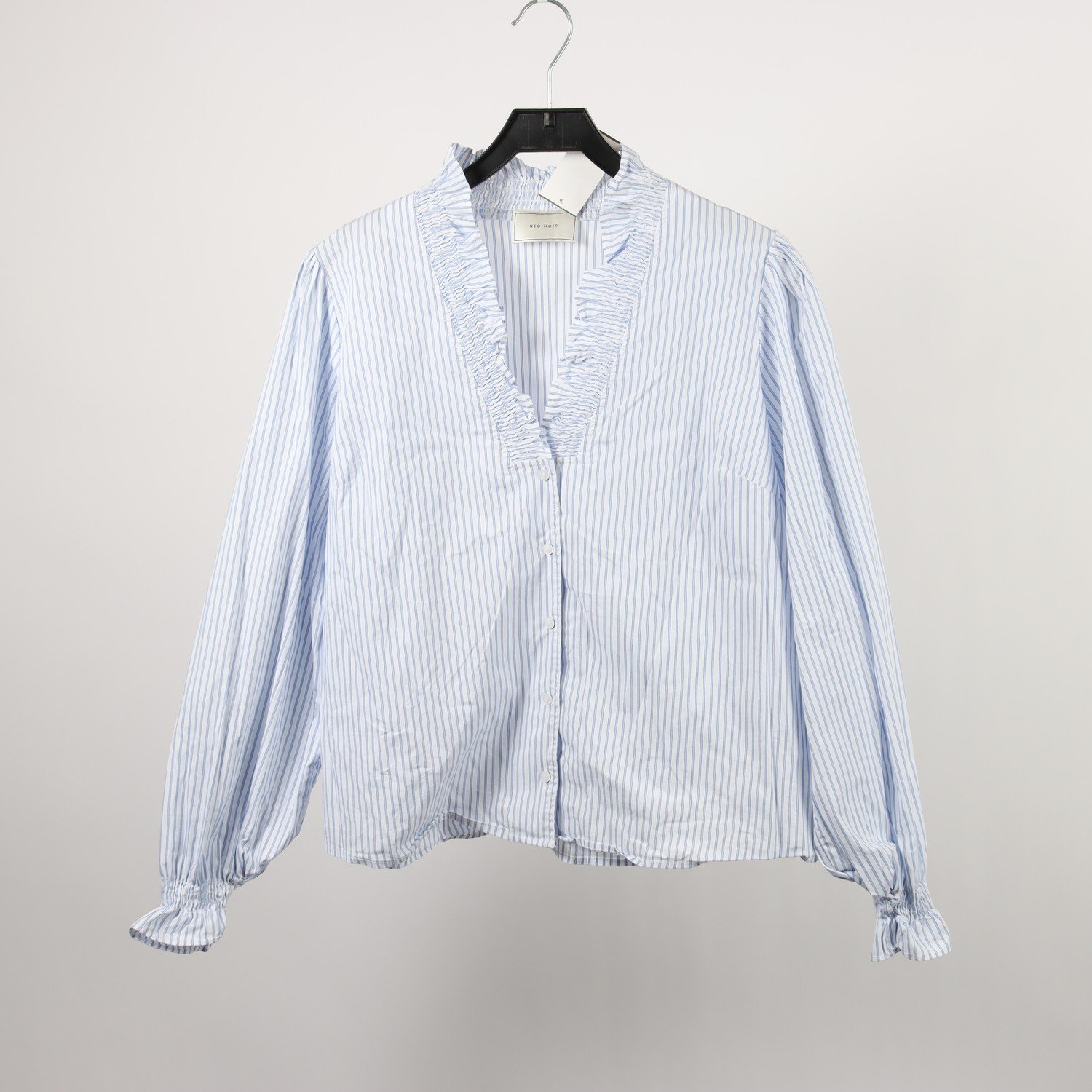 Blus, Neo Noir, blå/vit, randig, stl. 40