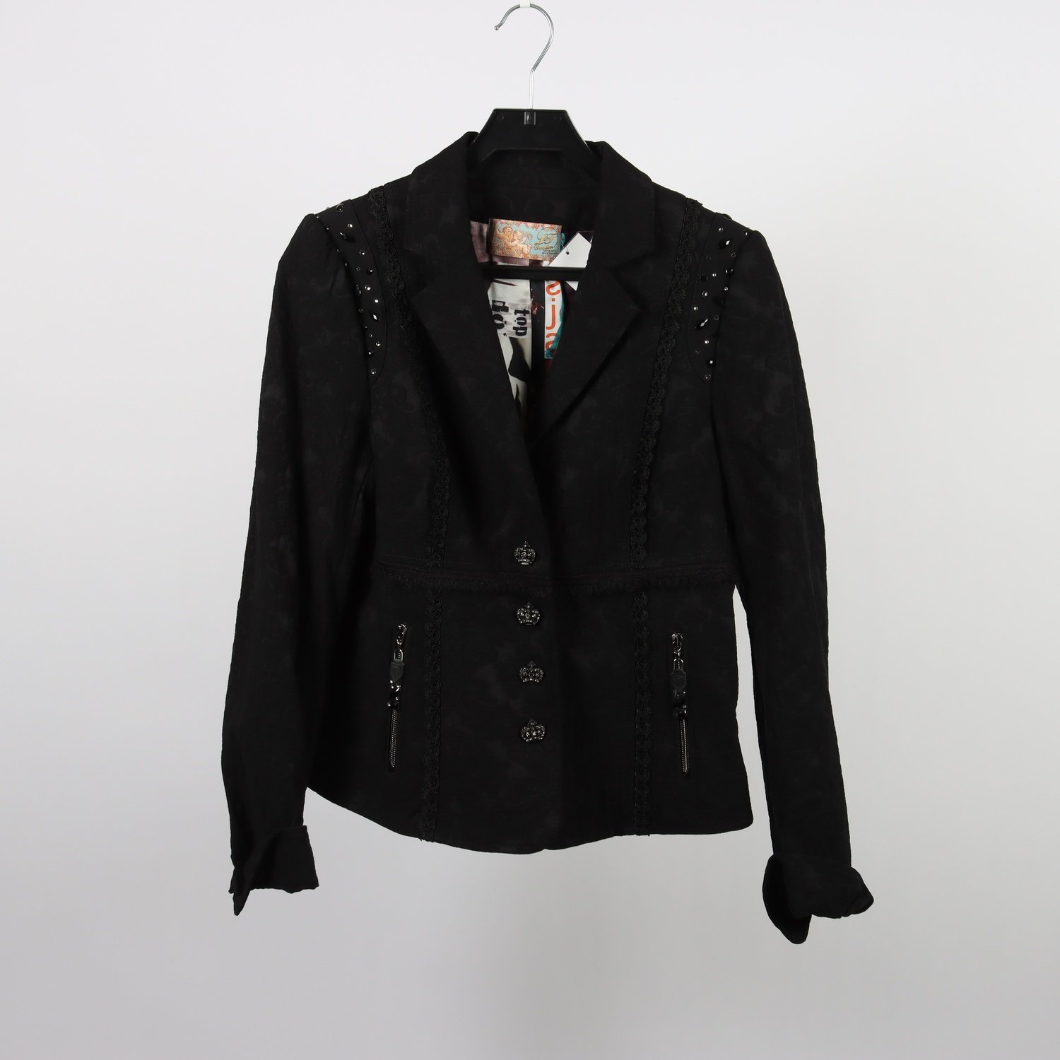 Kavaj, LF Creations, svart, strass, stl. 40