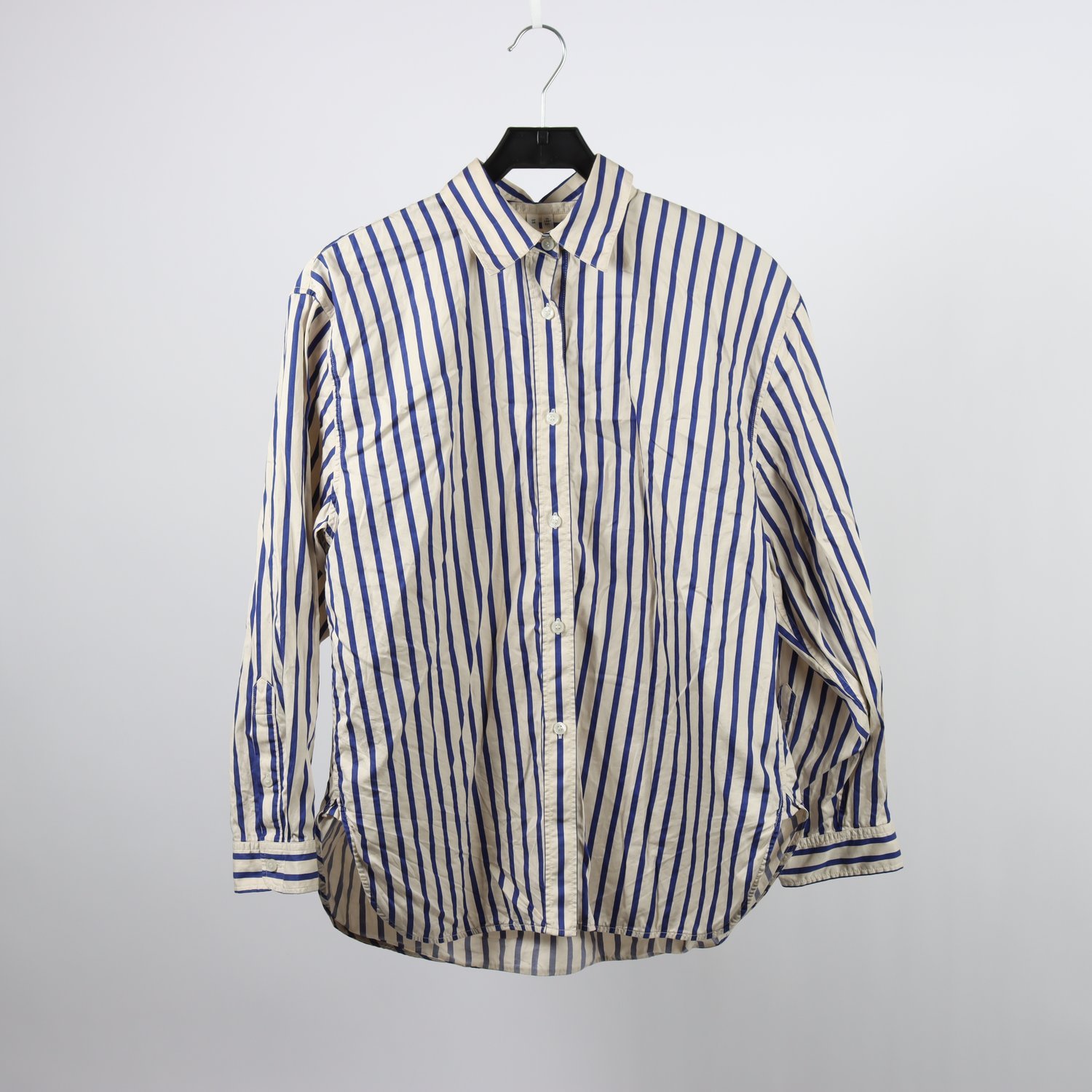 Skjortblus, Arket, blå/beige, randig, stl. 36