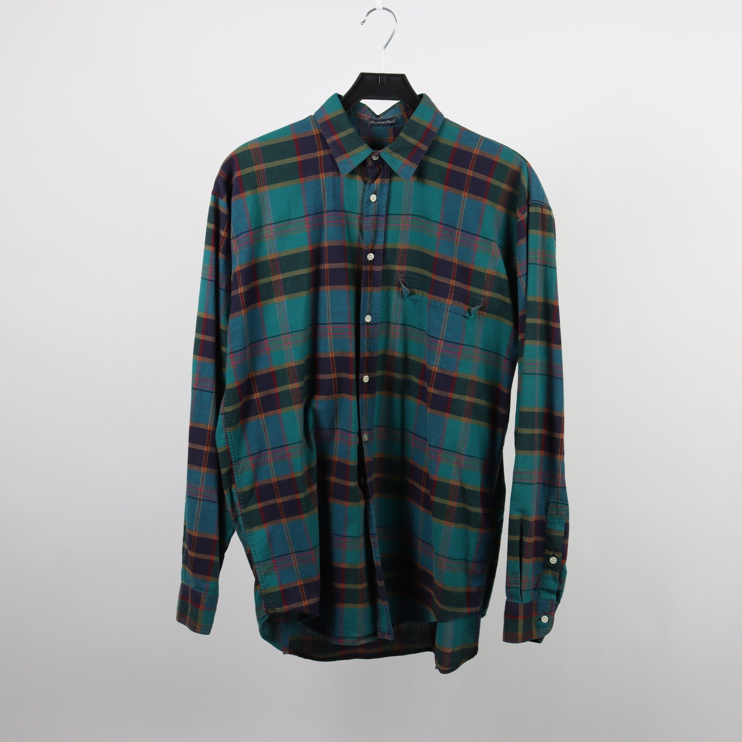 Skjorta, Gant, vintage, tartan, turkos, stl. L