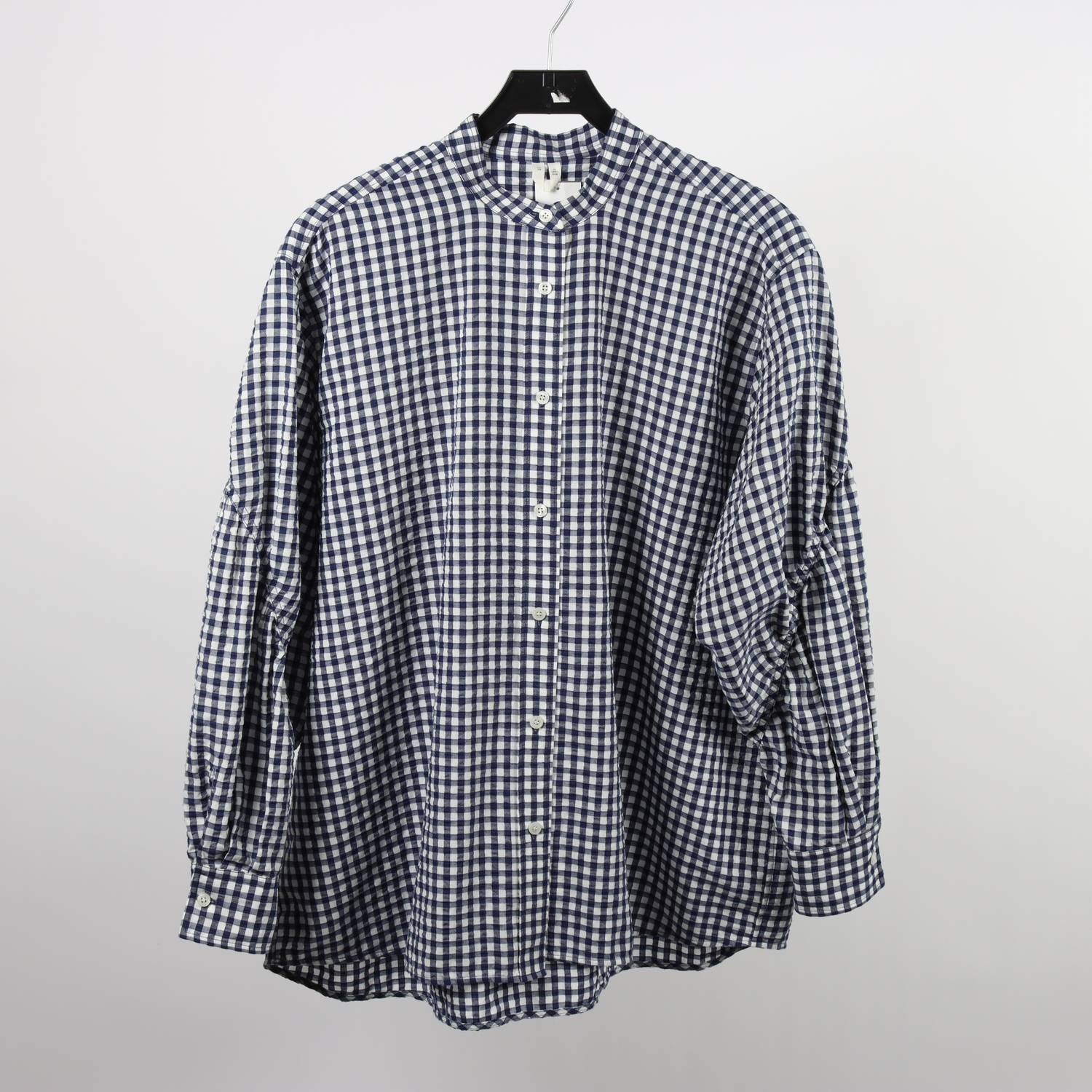 Blus, Arket, gingham, blå/vit, stl. 36