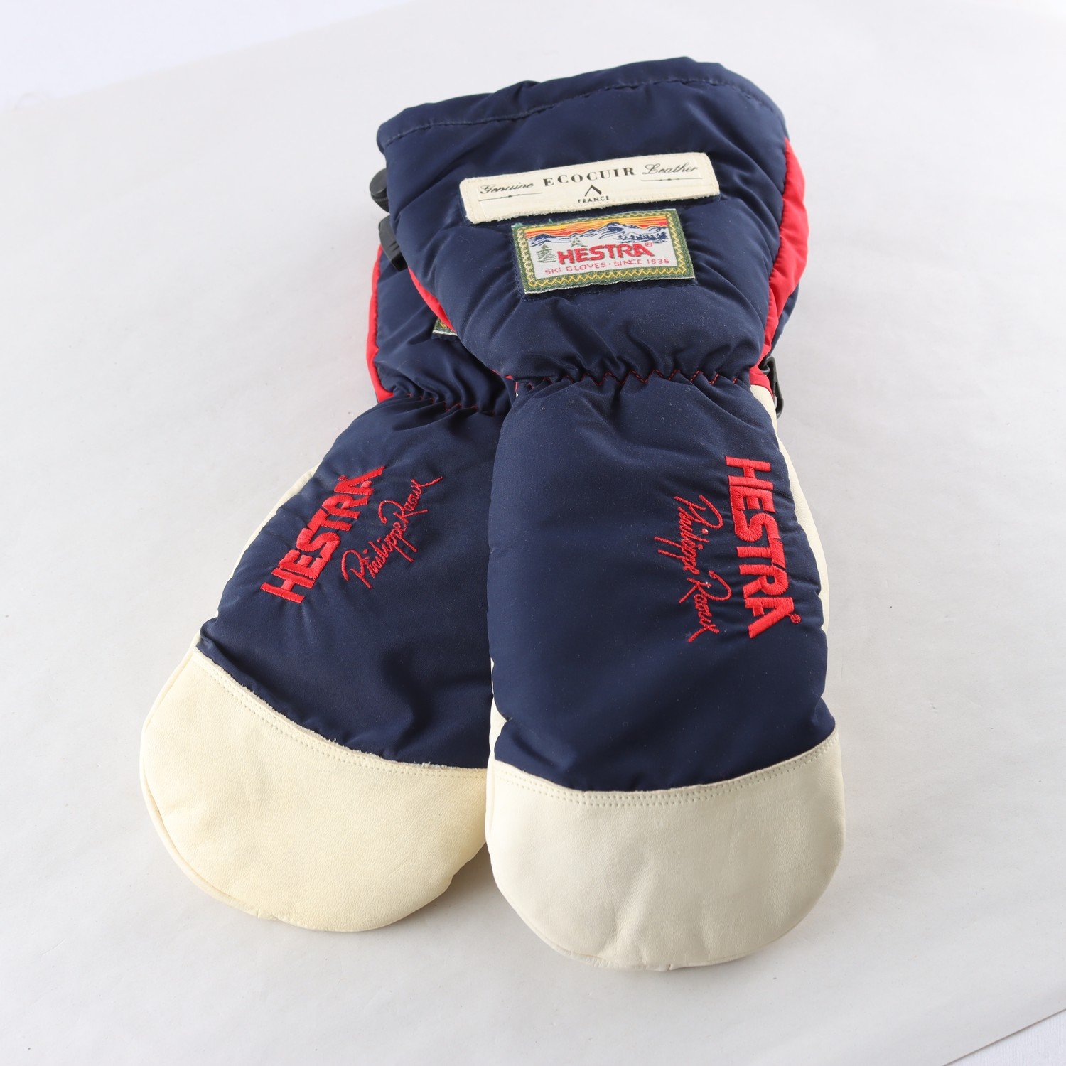 Skidhandskar, Hestra, blå, skinn