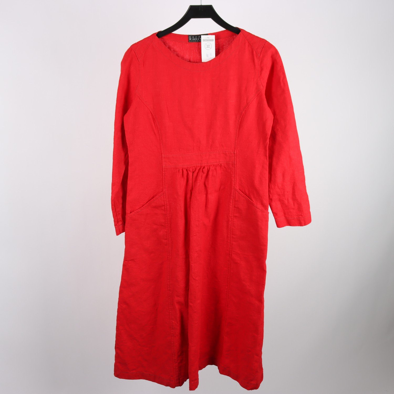 Klänning, Gerda Blanken, röd, 100% lin, stl. M