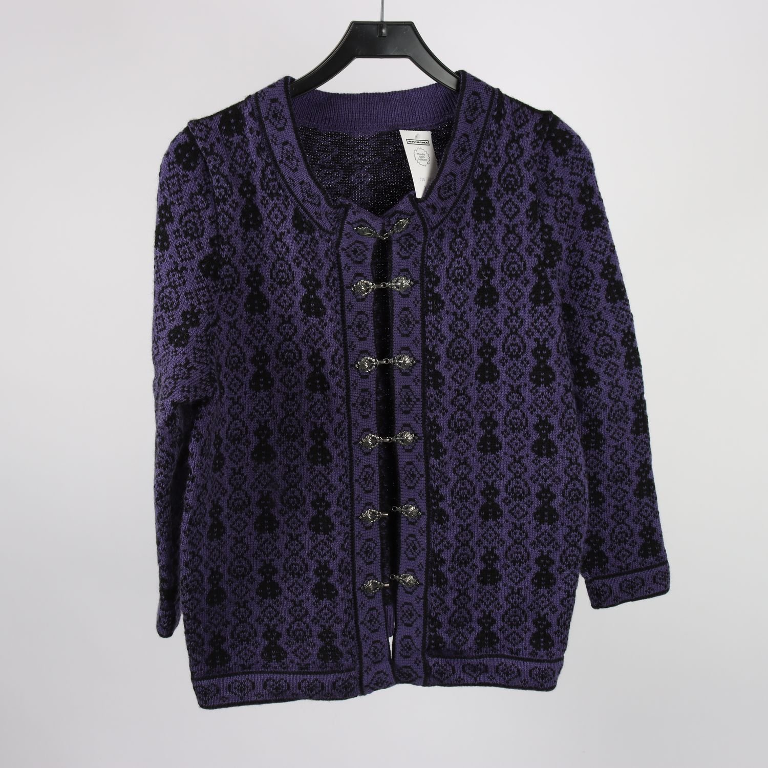 Stickad kofta, Okänd, lila, stl. ca. S/M