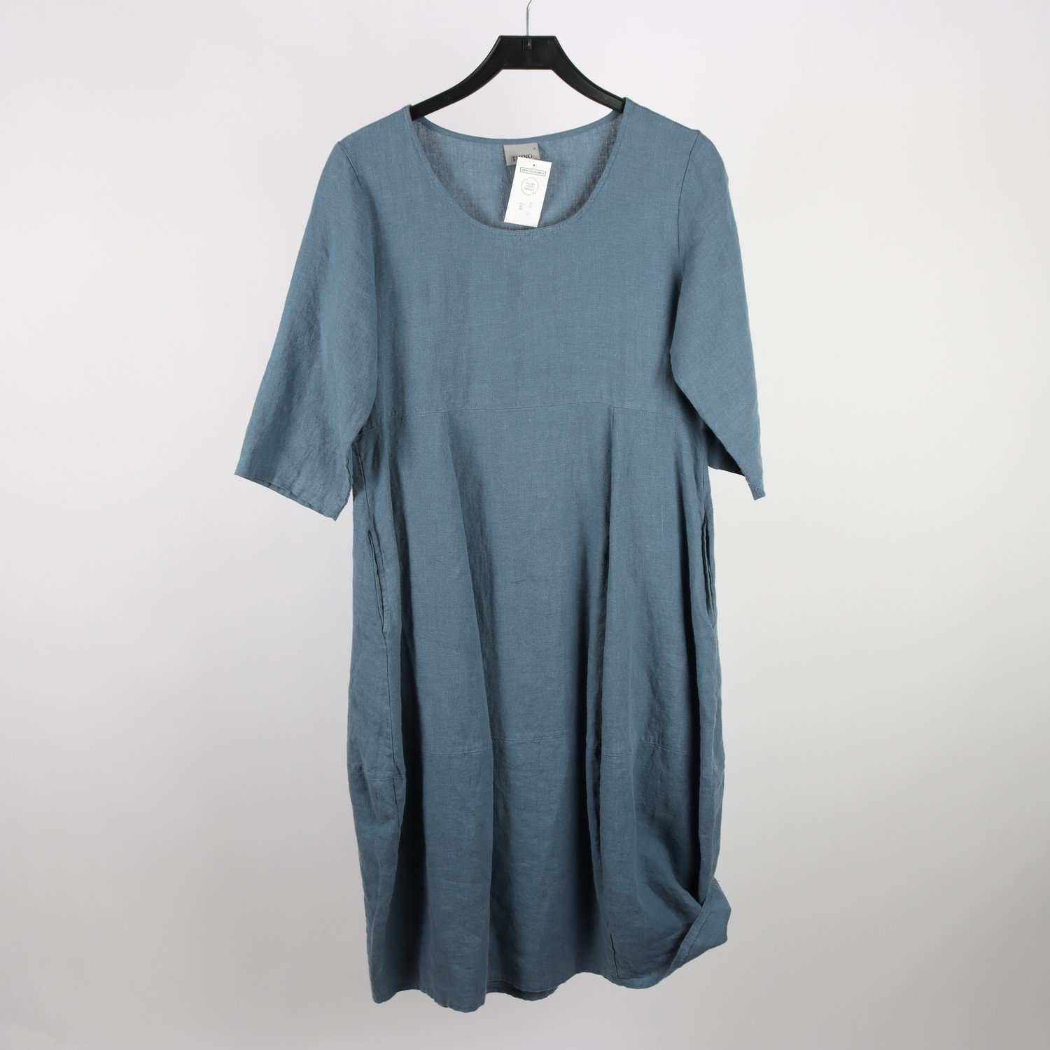 Klänning, Thing, blå, 100% lin, stl. S