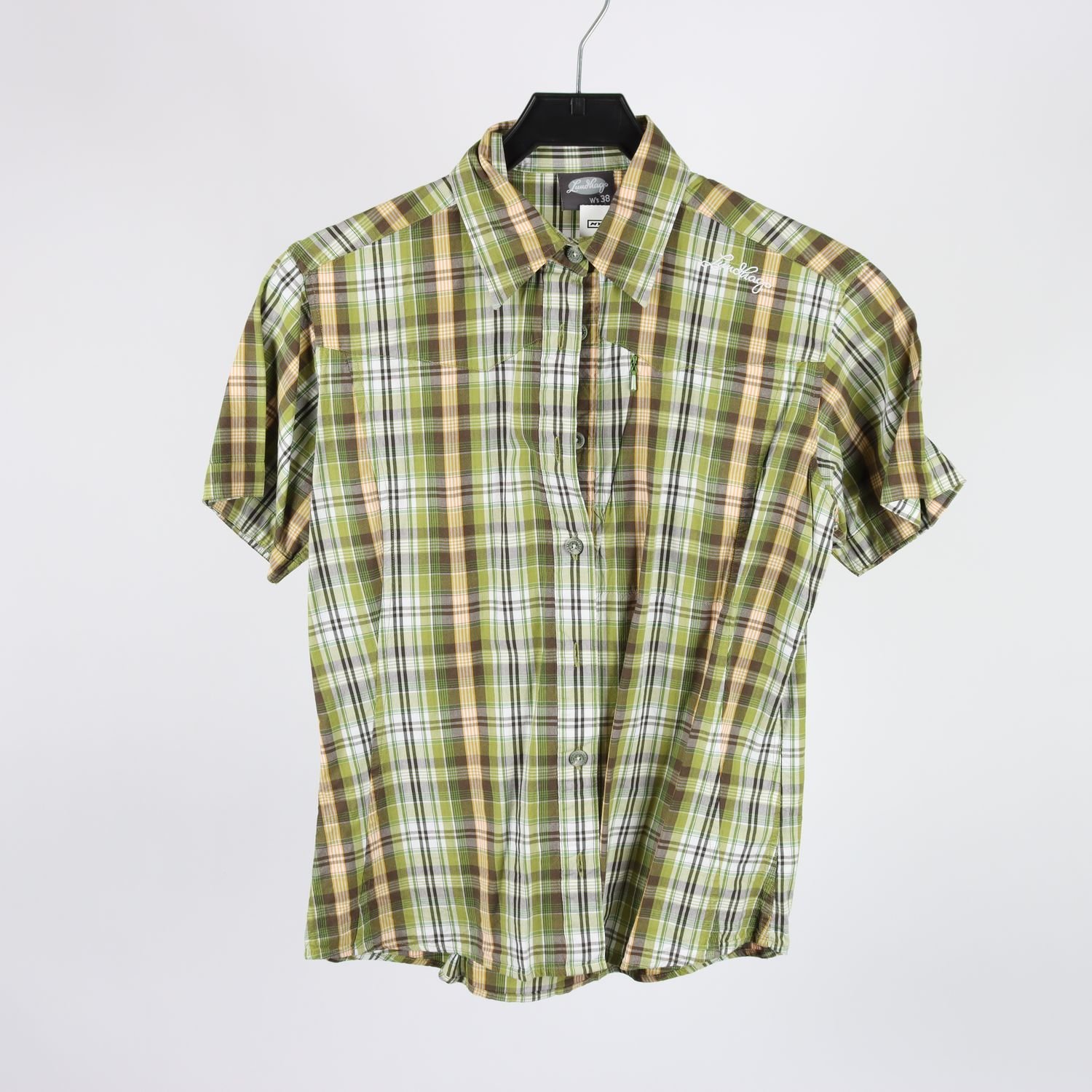 Skjorta, Lundhags, rutig, grön, stl. 38