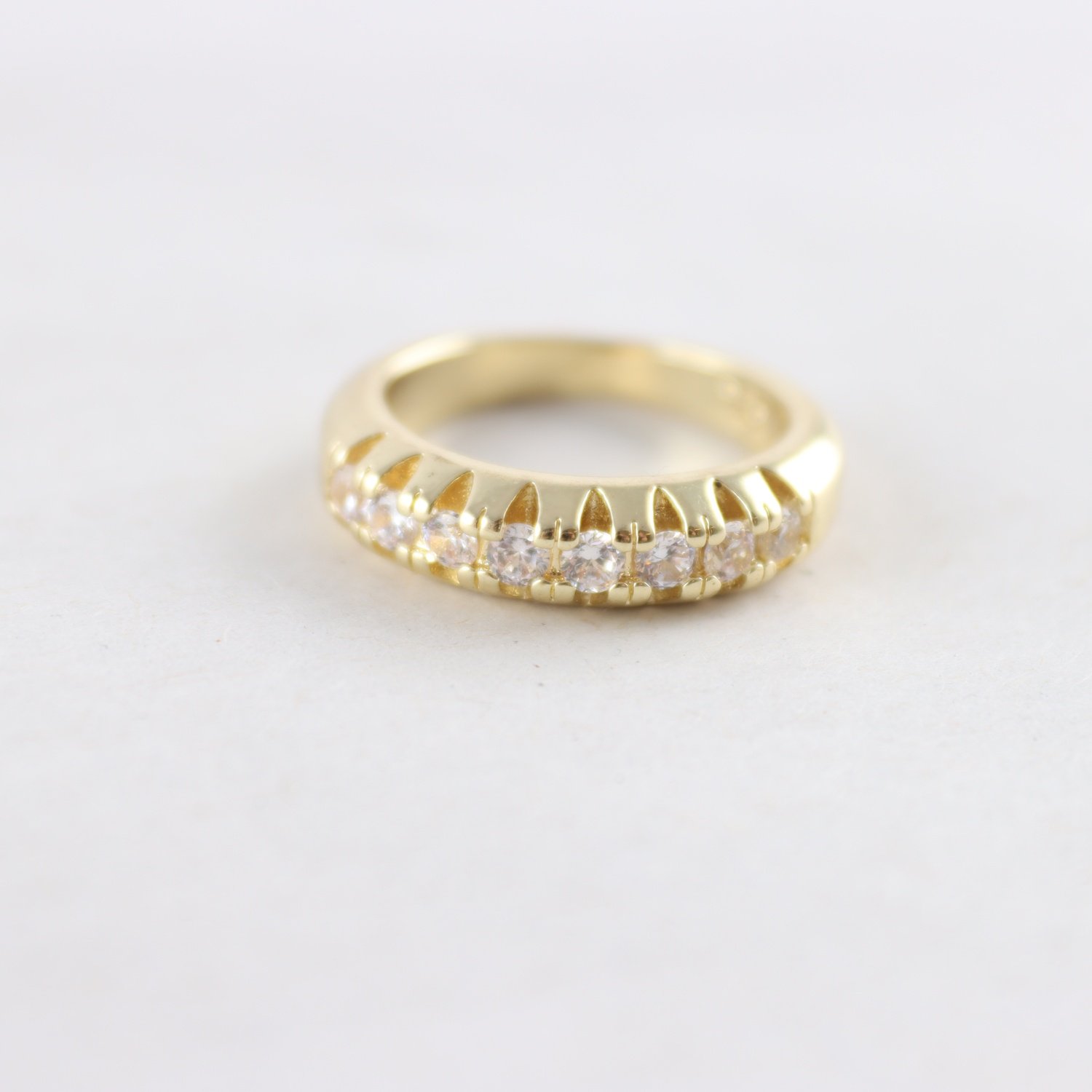 Ring, Silver, Guldpläterad, med stenar, Brv: 4,3g