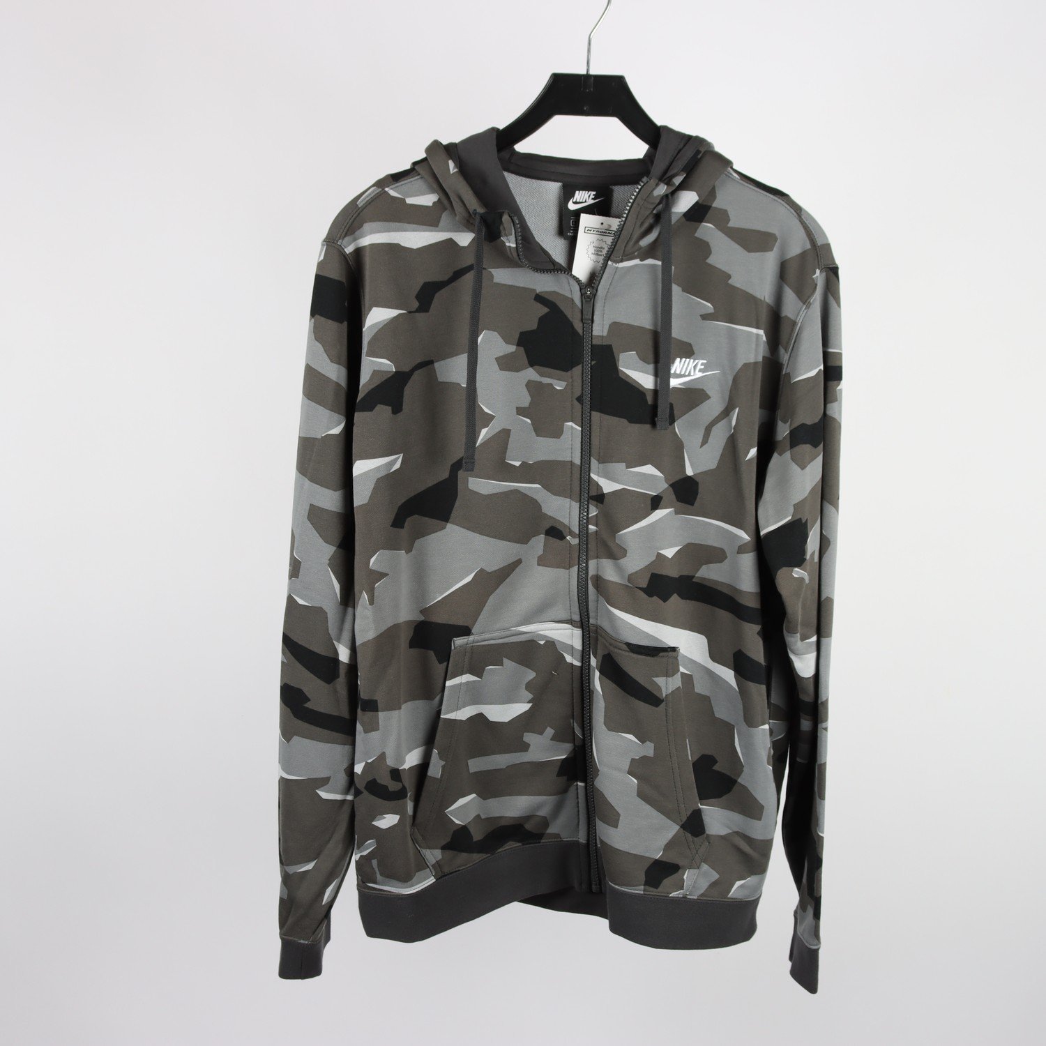 Hoodie, Nike, grå, mönstrad, stl. L