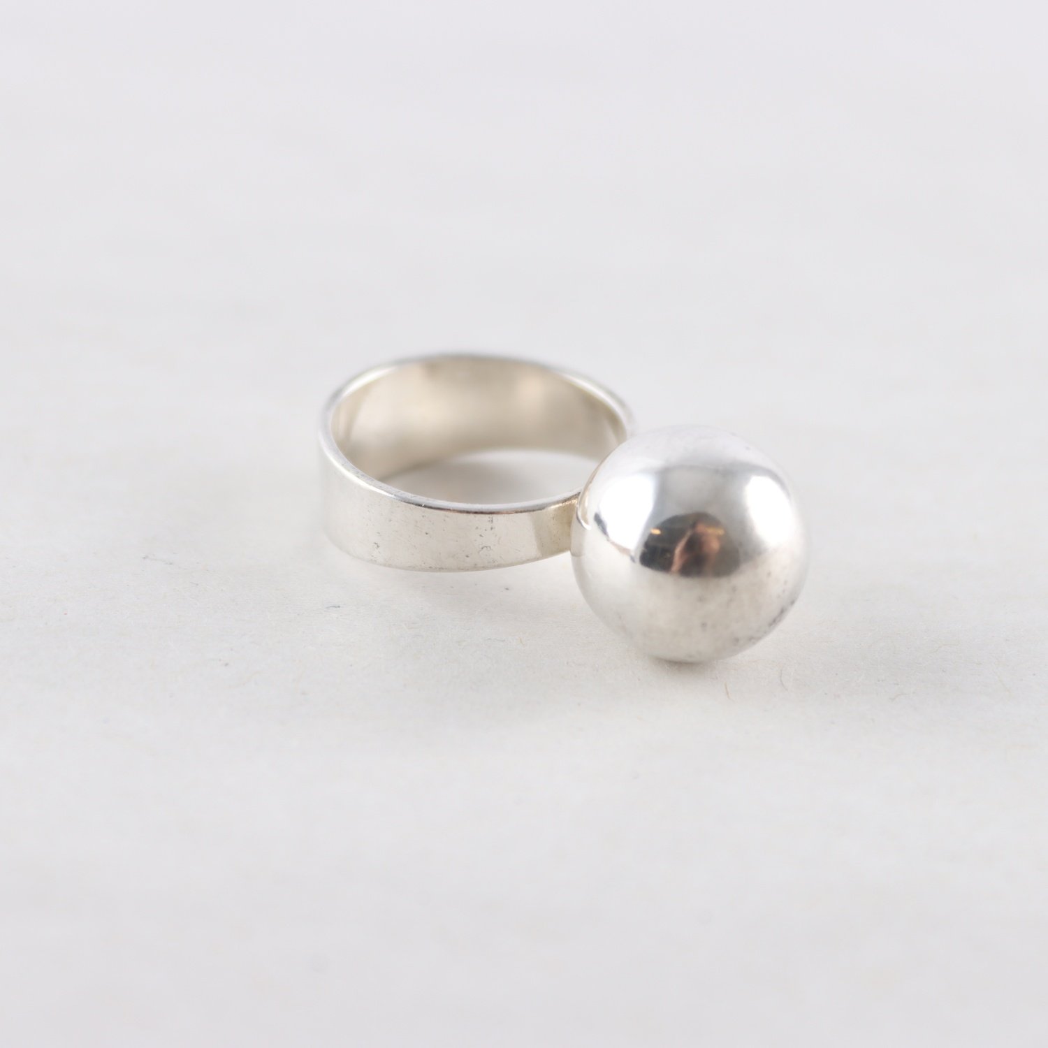 Ring, silver 835, kula, vintage, vikt: 5,3g