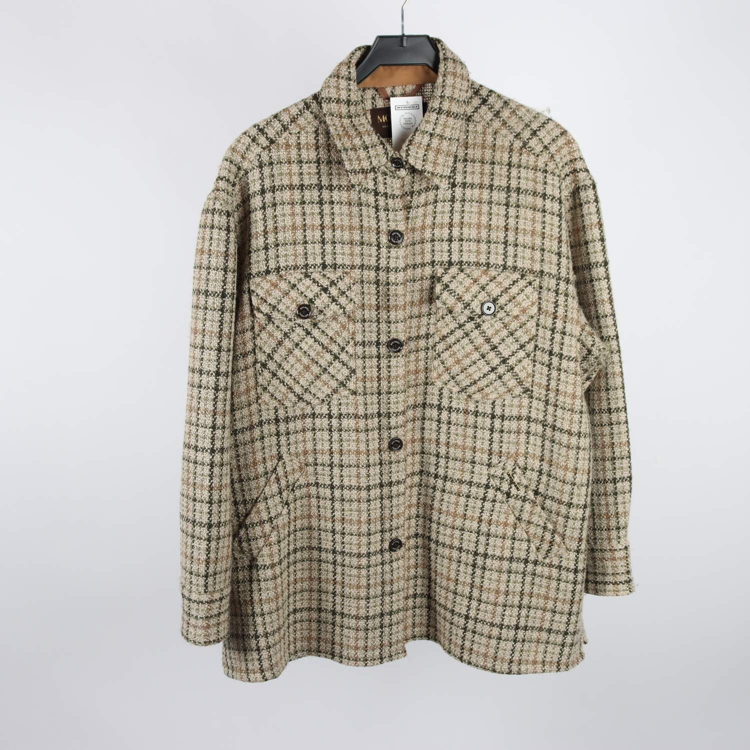 Jacka, Mos Mosh, brun, rutig, ullmix, stl. L