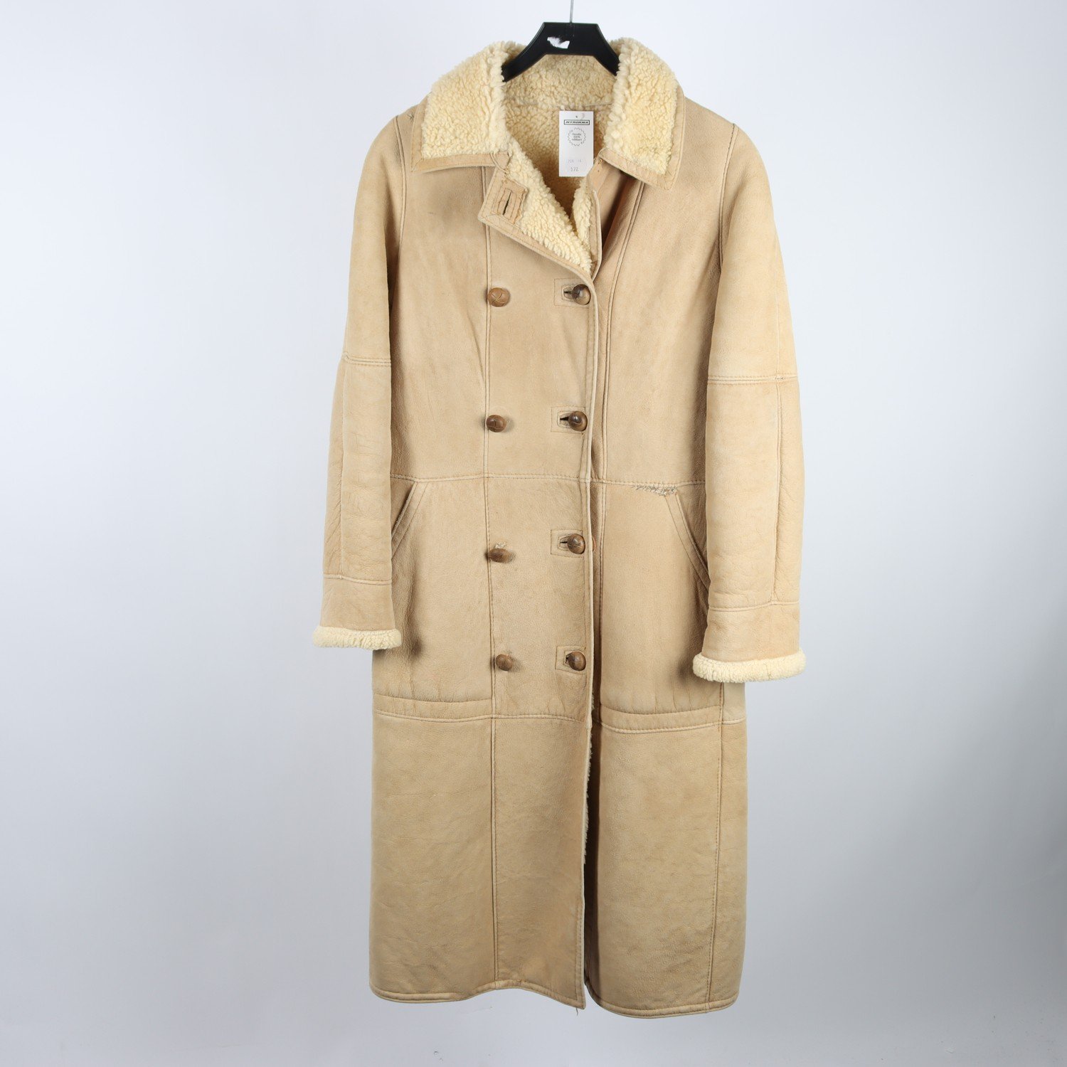 Fårskinnskappa, Genuine Lambsfur, beige, stl. 40