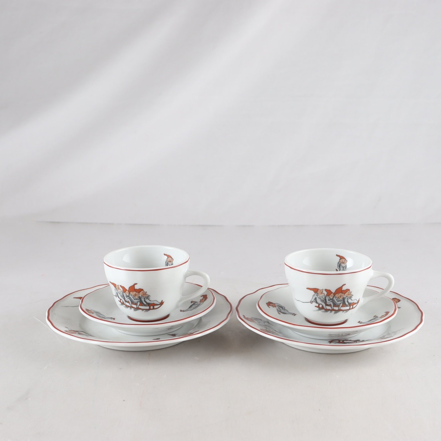 Kaffekoppar med fat, assietter, Nisse, Porsgrund, Norge, 1948-1954