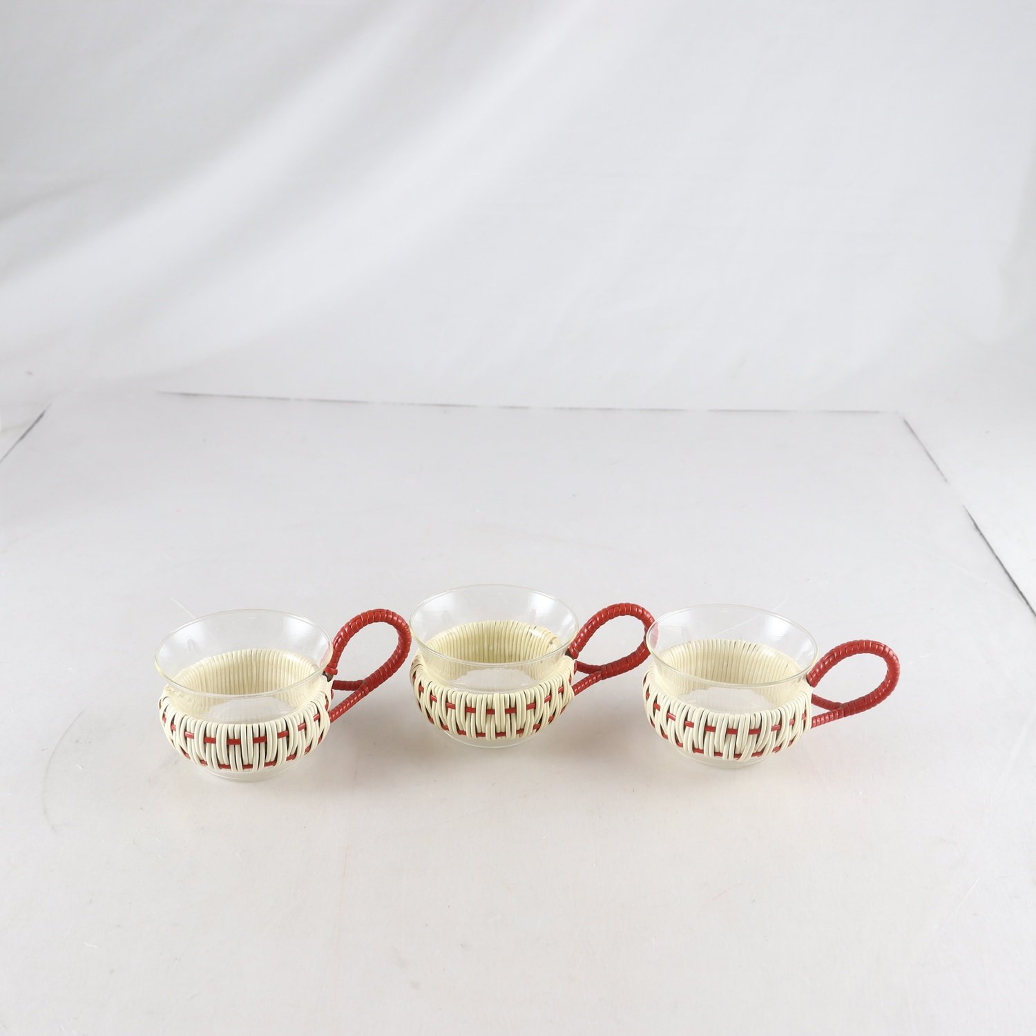 Kaffeglas, plastrotting, Kokhett, Termoverken, Jönköping, 1950/1960, 3 st