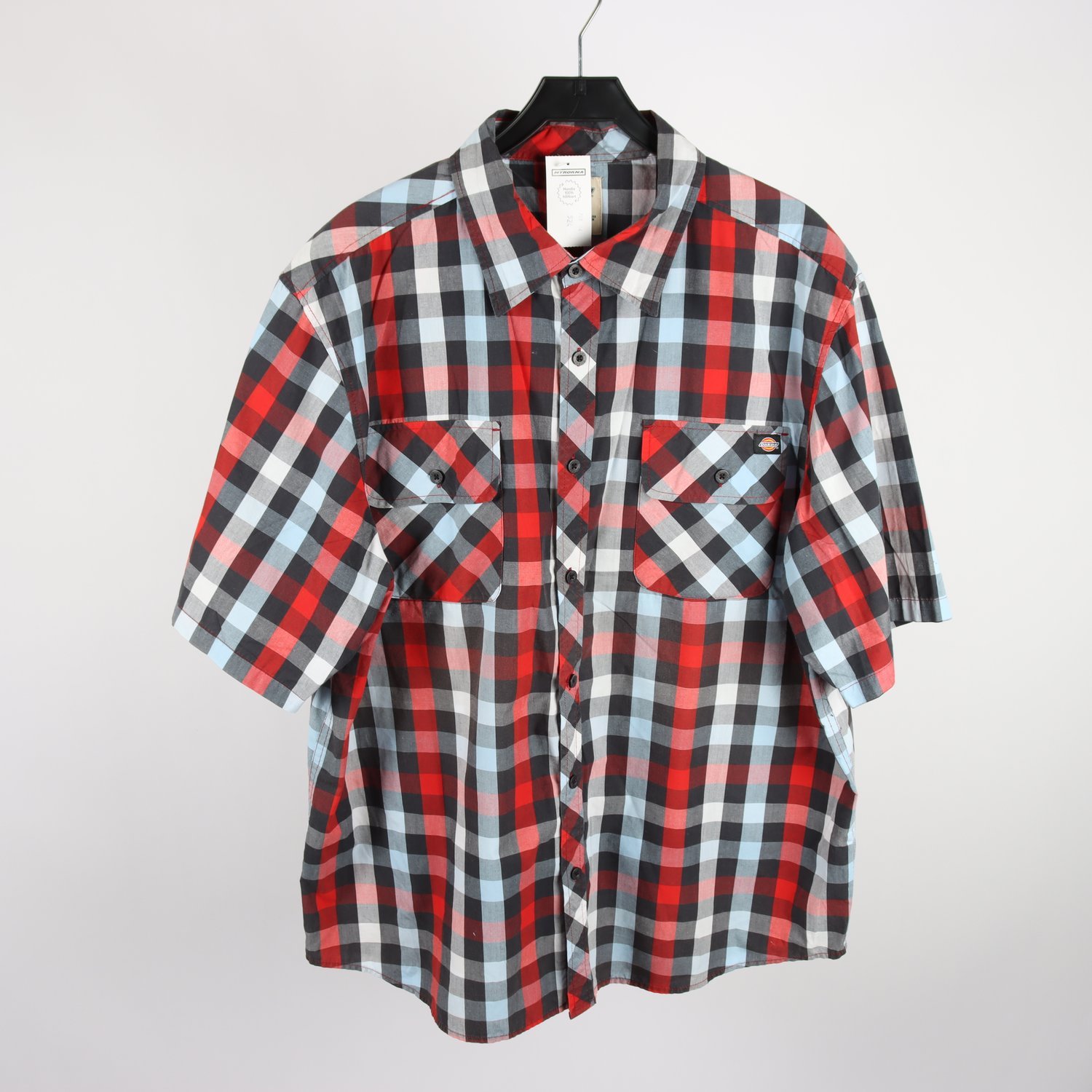 Skjorta, Dickies, rutig, röd, svart, stl. 2XL