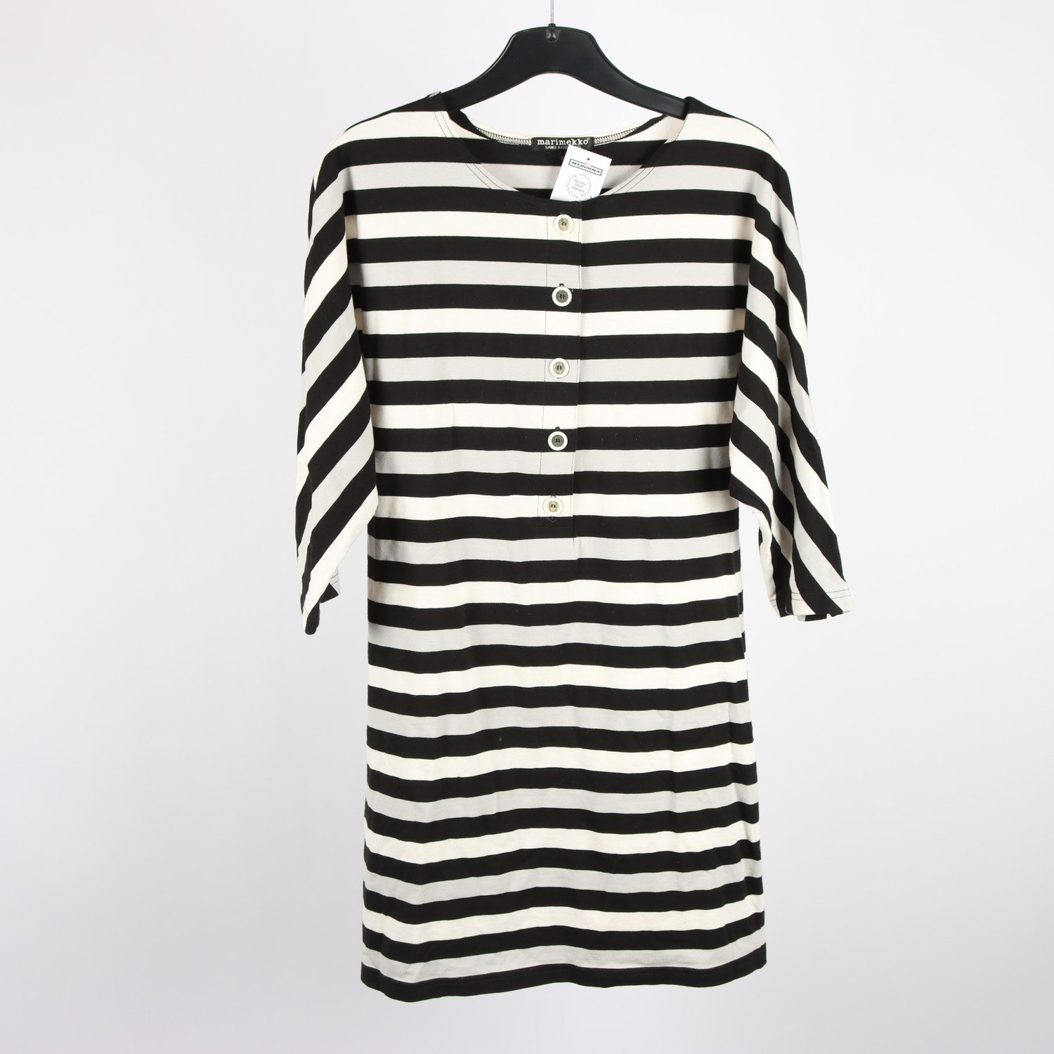 Klänning, Marimekko, randig, vit, svart, stl. M