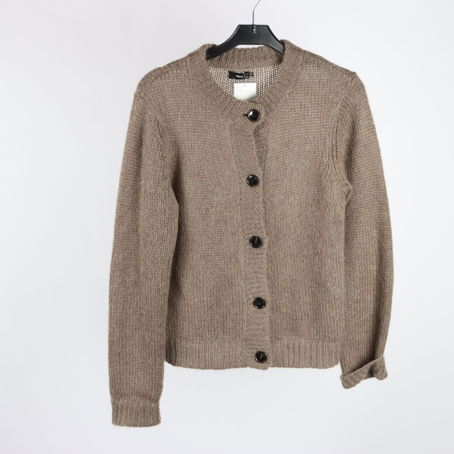 Stickad kofta, Filippa K, brun, ullmix, stl. XS