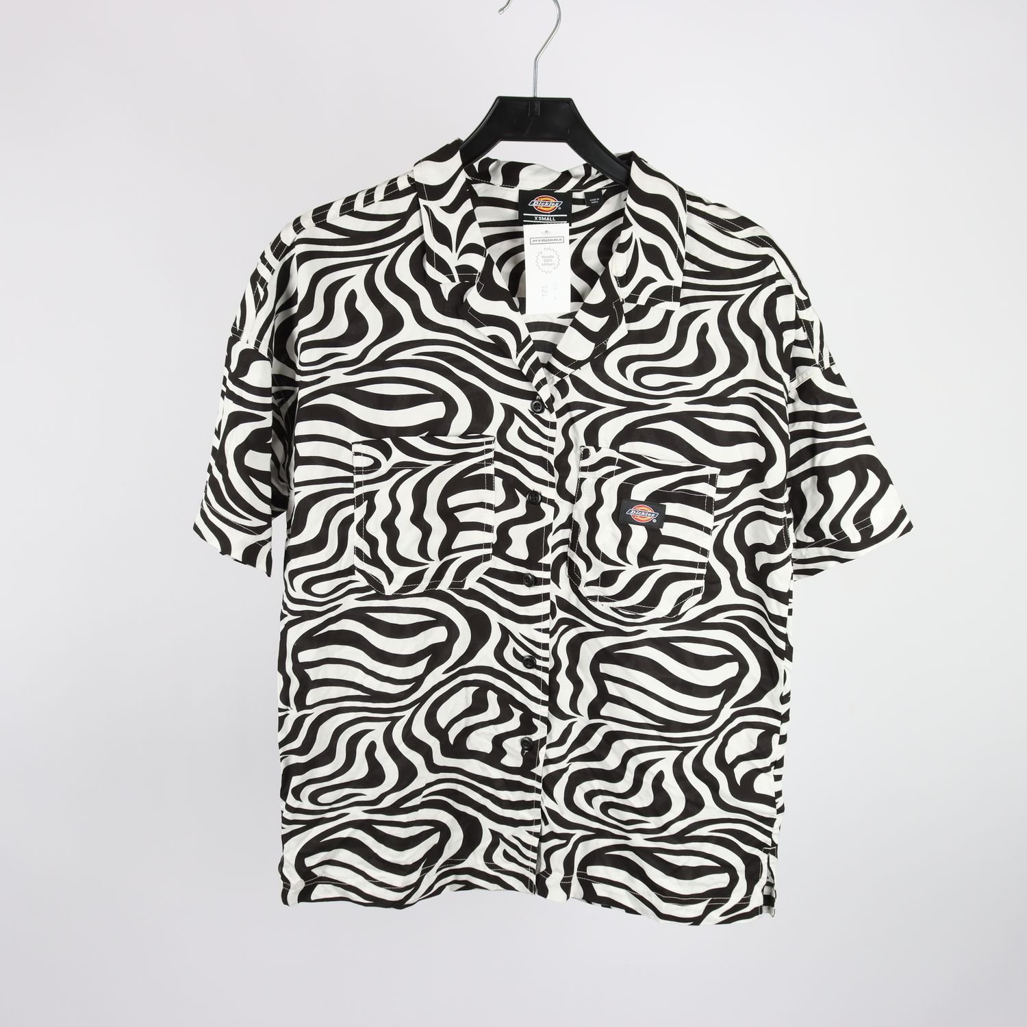 Skjorta, Dickies, svart, vit, stl. XS