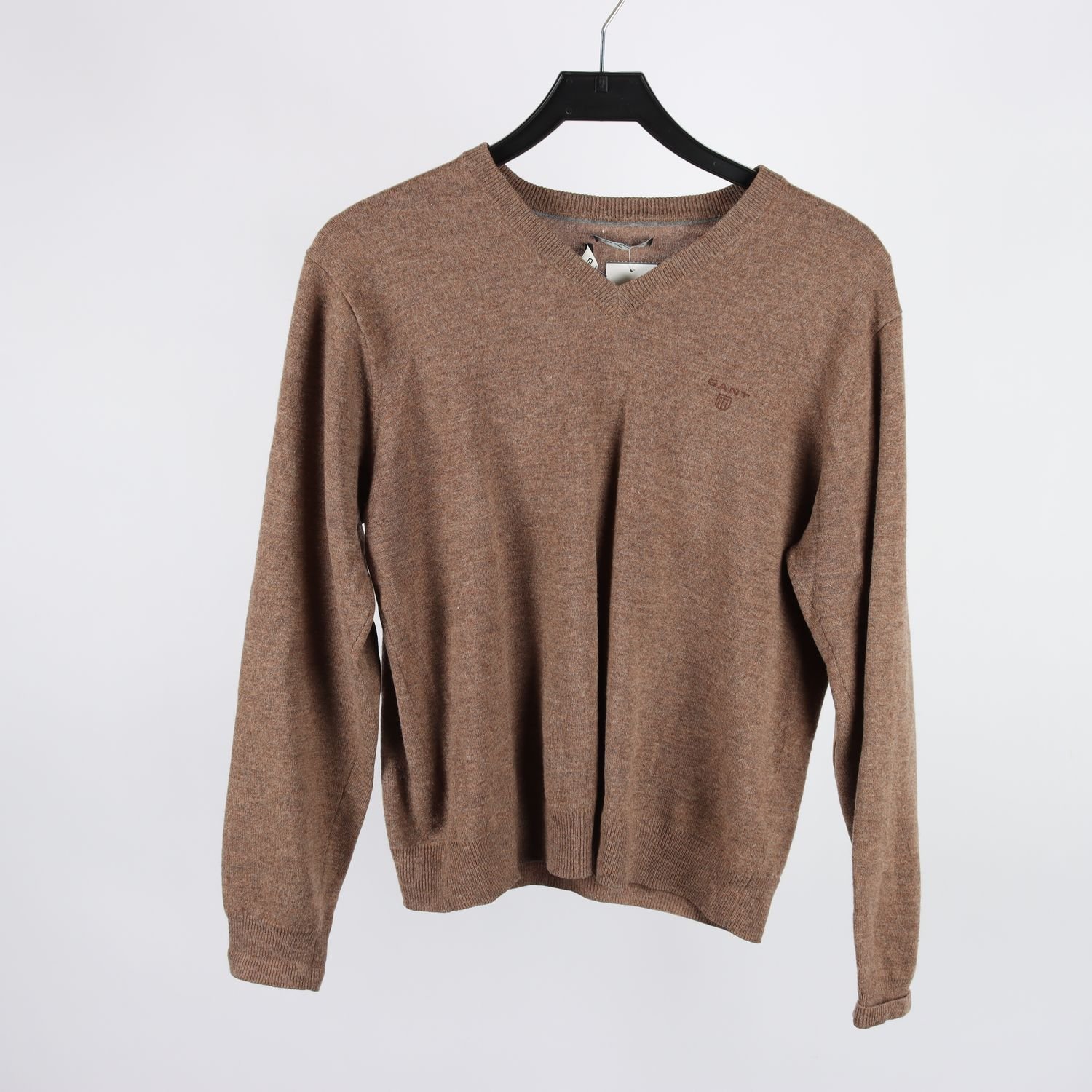 Stickad ulltröja, Gant, brun, stl. M
