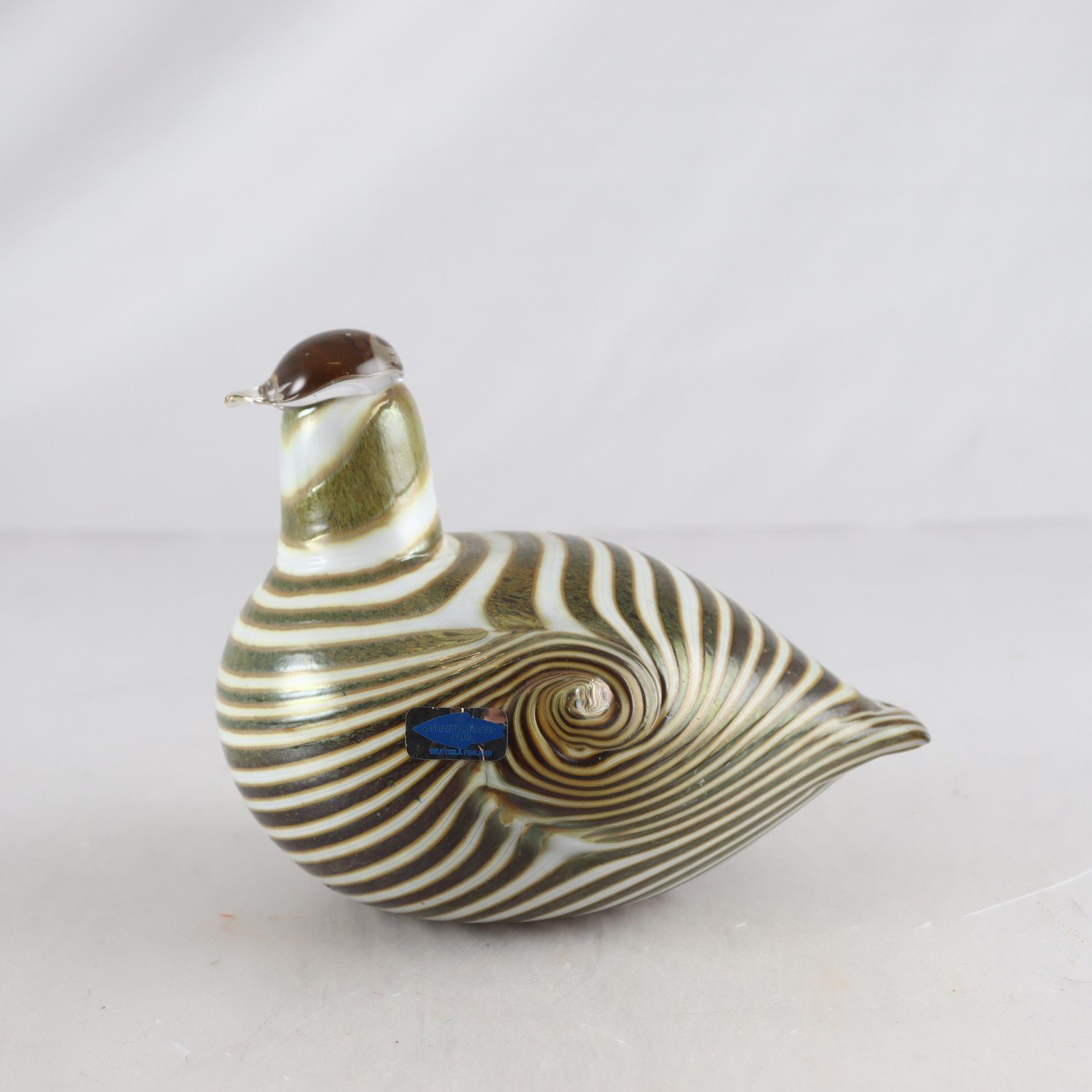 Figurin, fågel, Oiva Toikka, Nuutajärvi, signerad