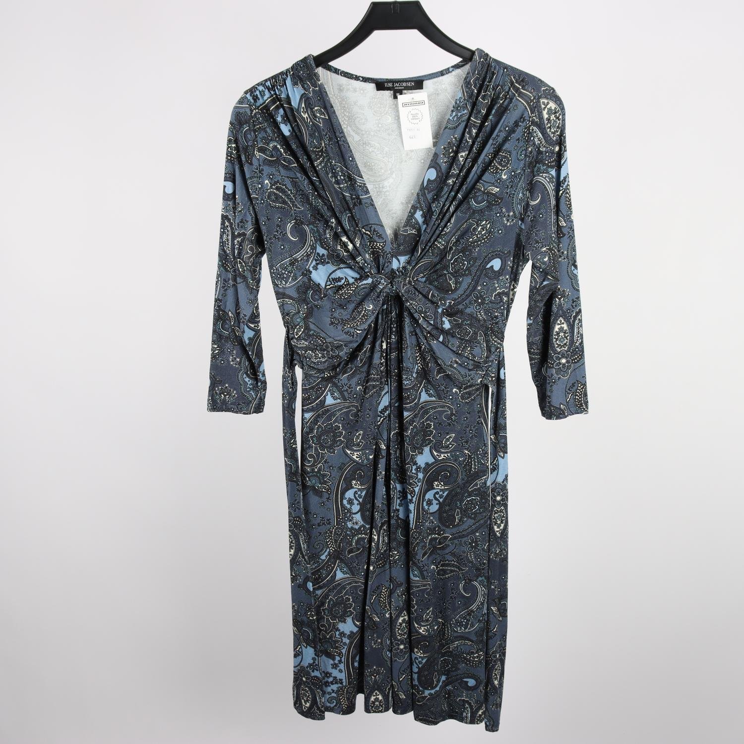 Klänning, Ilse Jacobsen, blå, mönstrad, stl. M