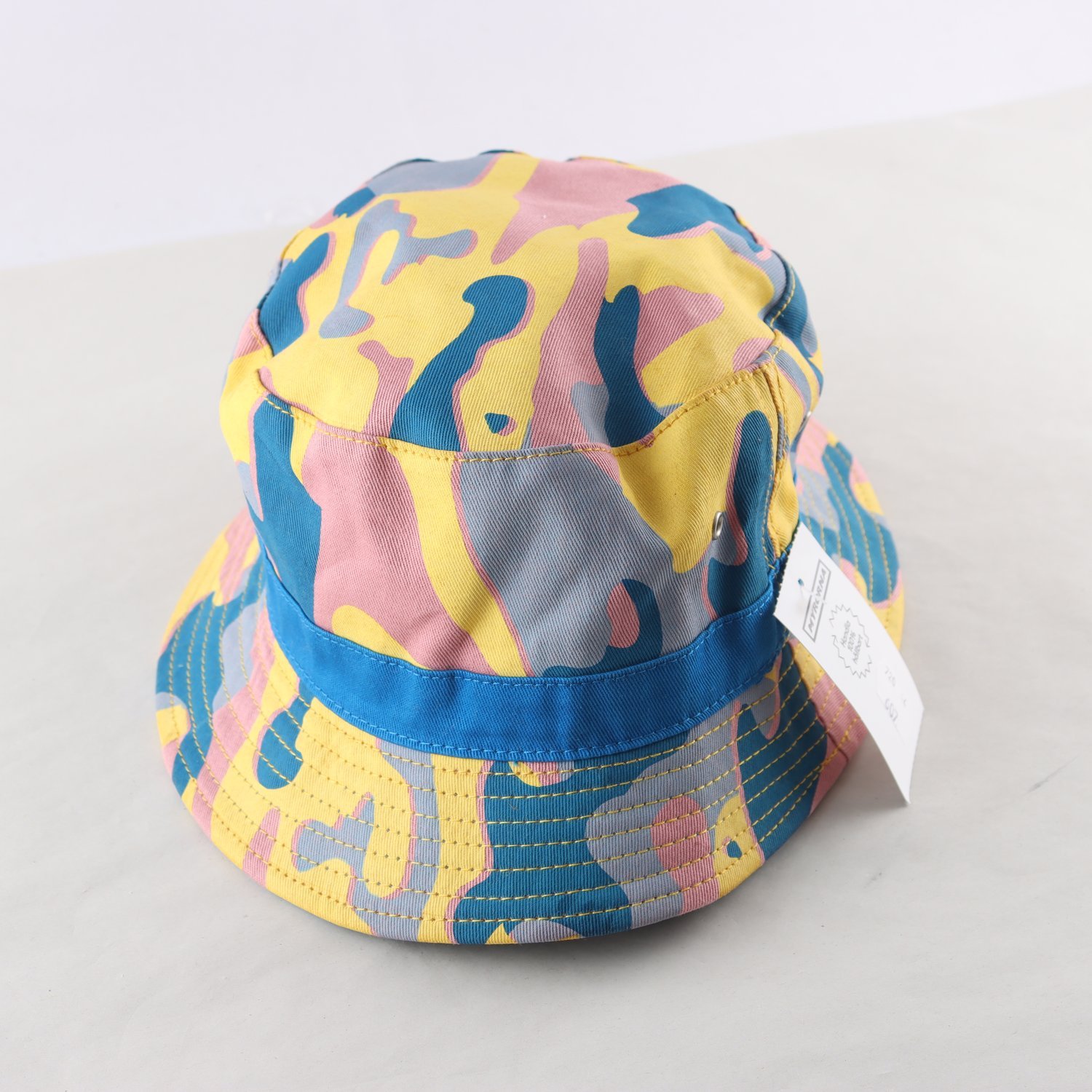 Solhatt, Warhol x Wezc, blå, gul, stl. S/M