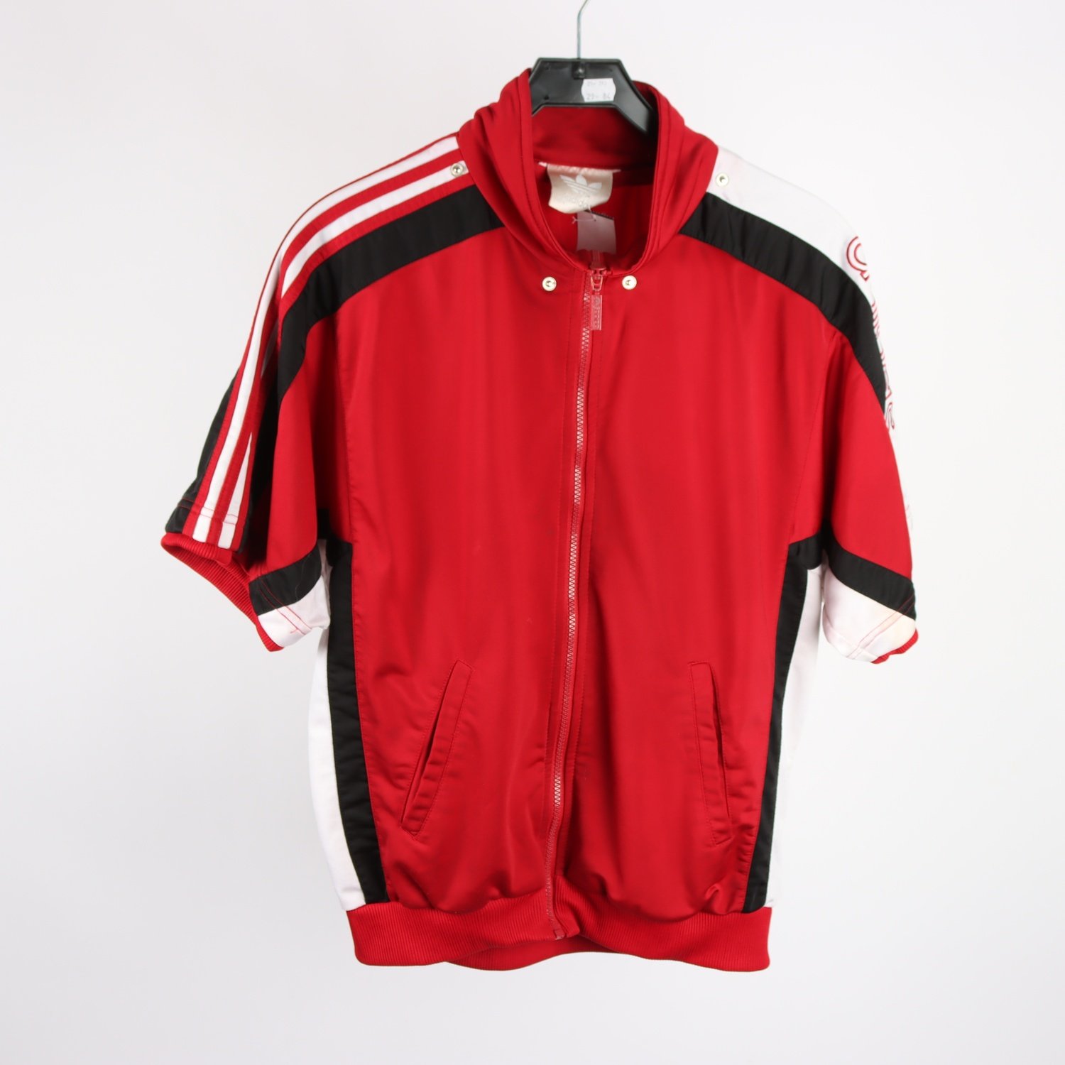 Träningsjacka, Adidas, röd, svart, stl. ca. S