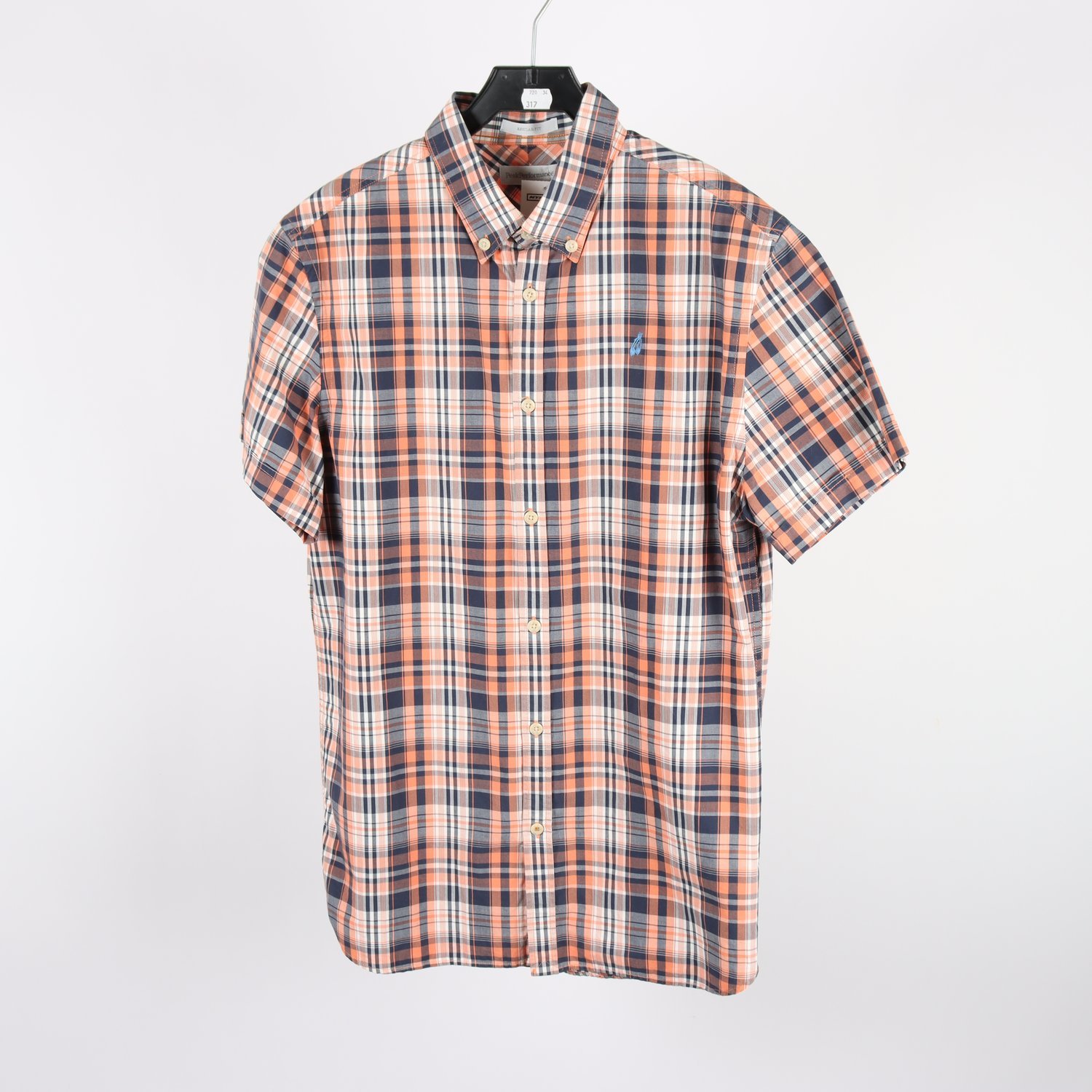 Skjorta, Peak Performance, rutig, orange, stl. M