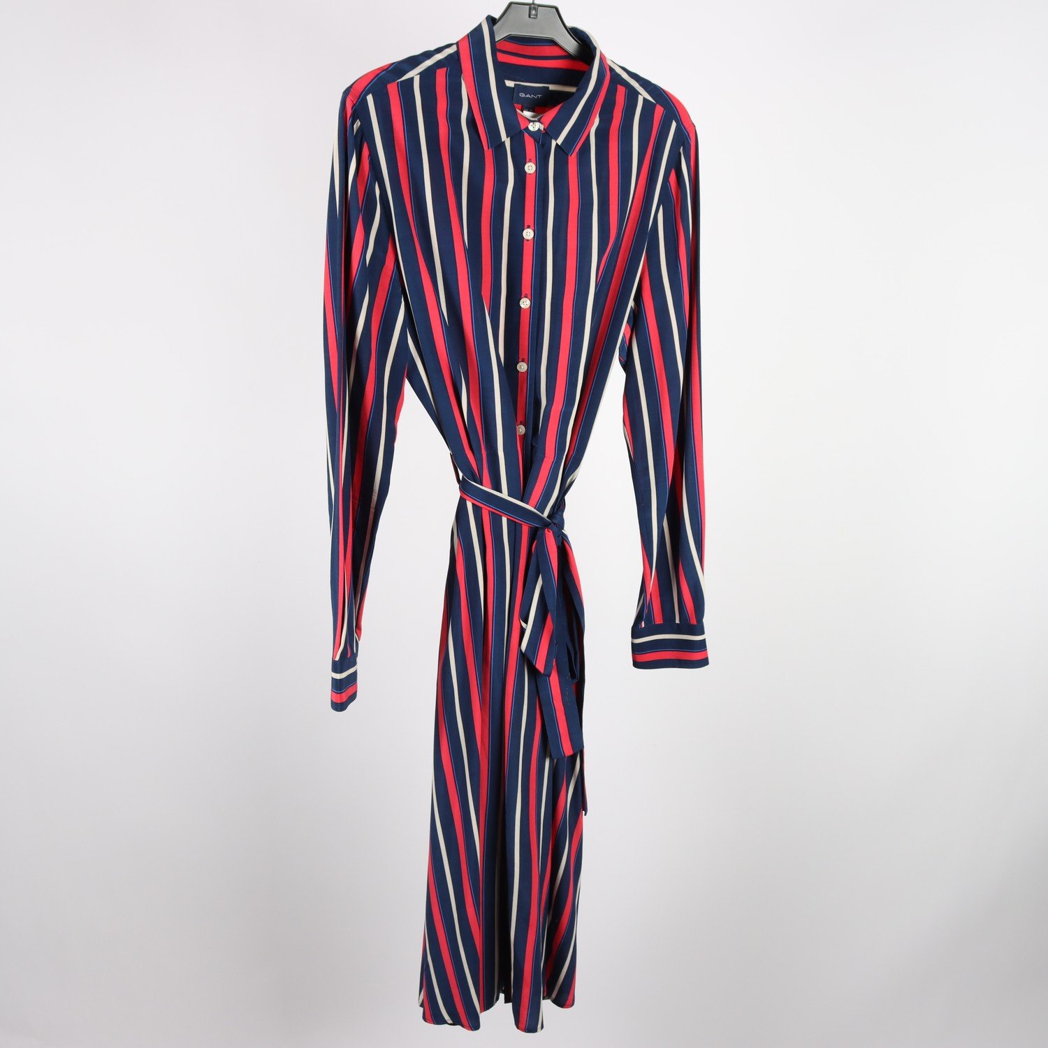 Klänning, Gant, blå, röd, vit, randig, stl. 40