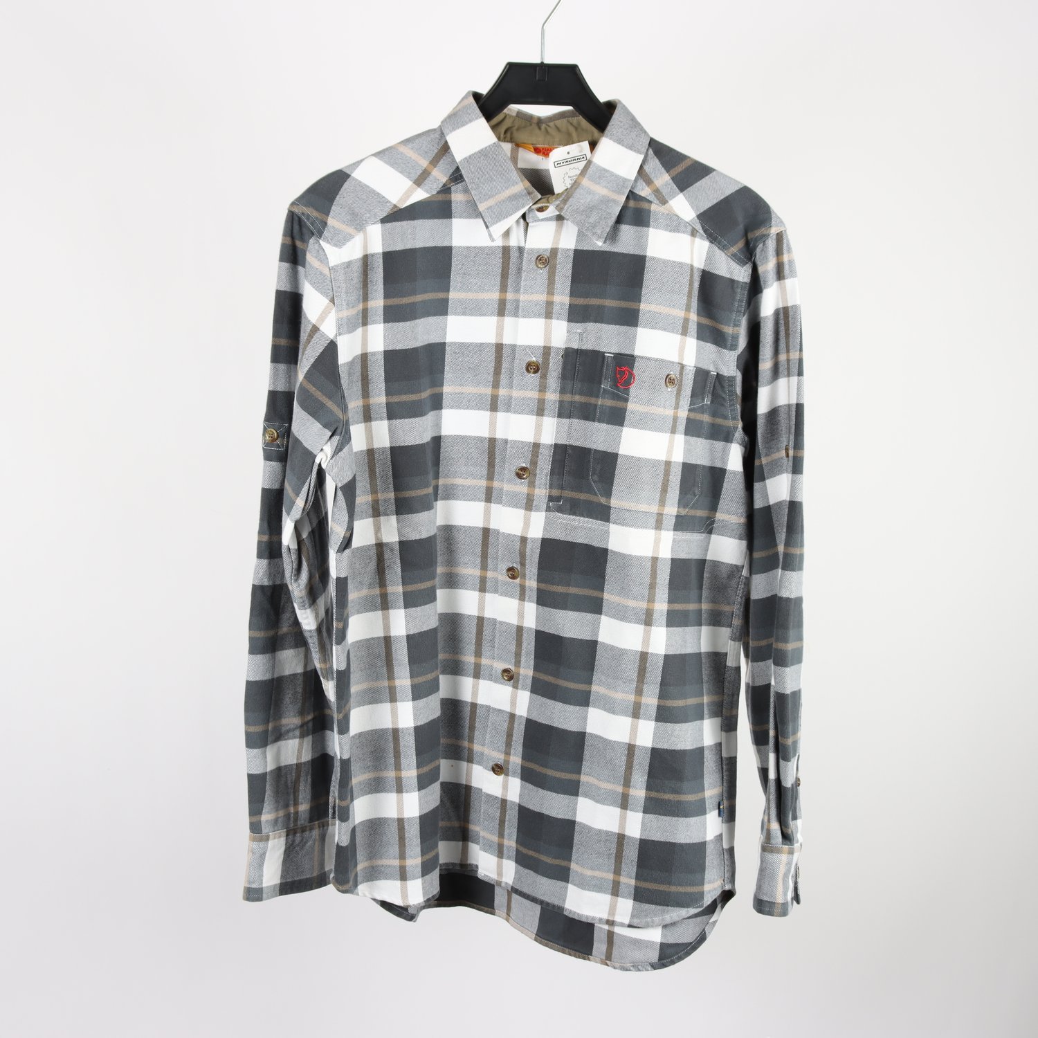 Skjorta, Fjällräven, rutig, grå, beige, stl. M