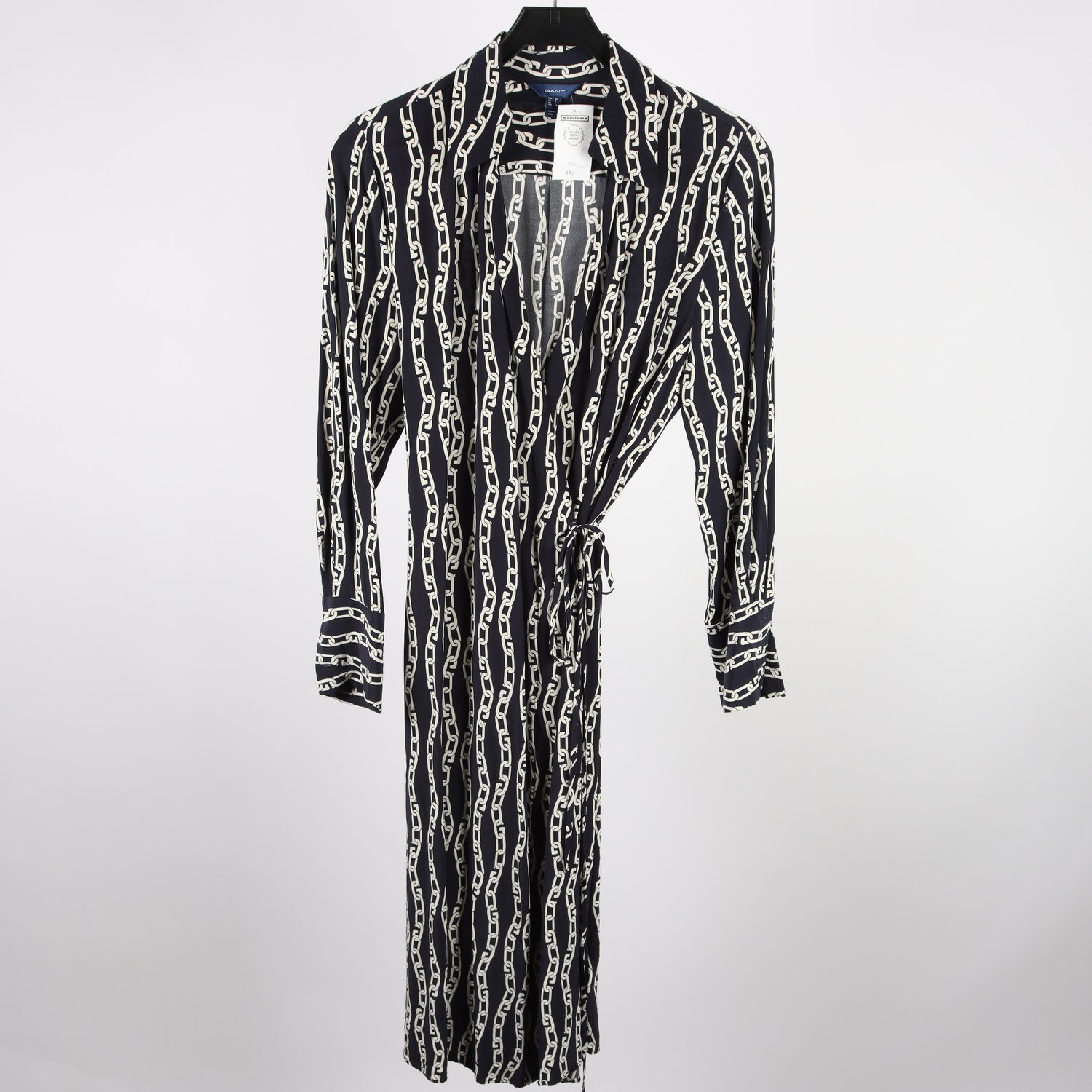 Klänning, Gant, blå, vit, mönstrad, stl. 36