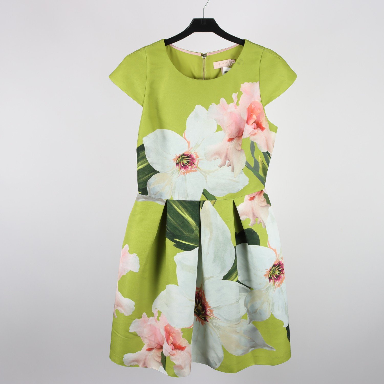 Klänning, Ted baker, grön, blommig, stl. 2 (XS)