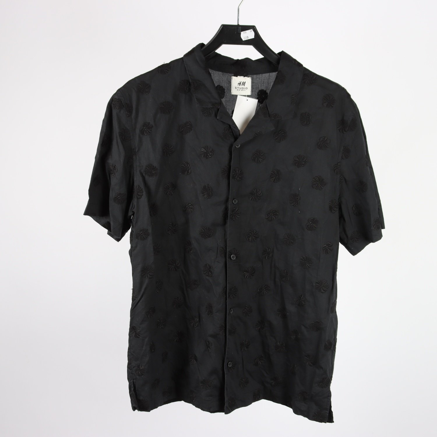 Kortärmad skjorta, HM Studio, S/S 2017, broberad mönster, Stl. M