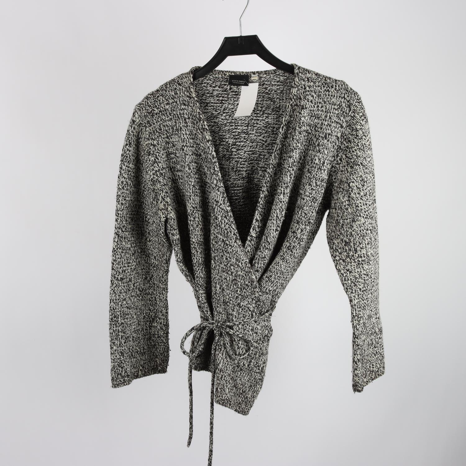 Stickad kofta, Bon´a Parte, melerad, omlott, stl. XL