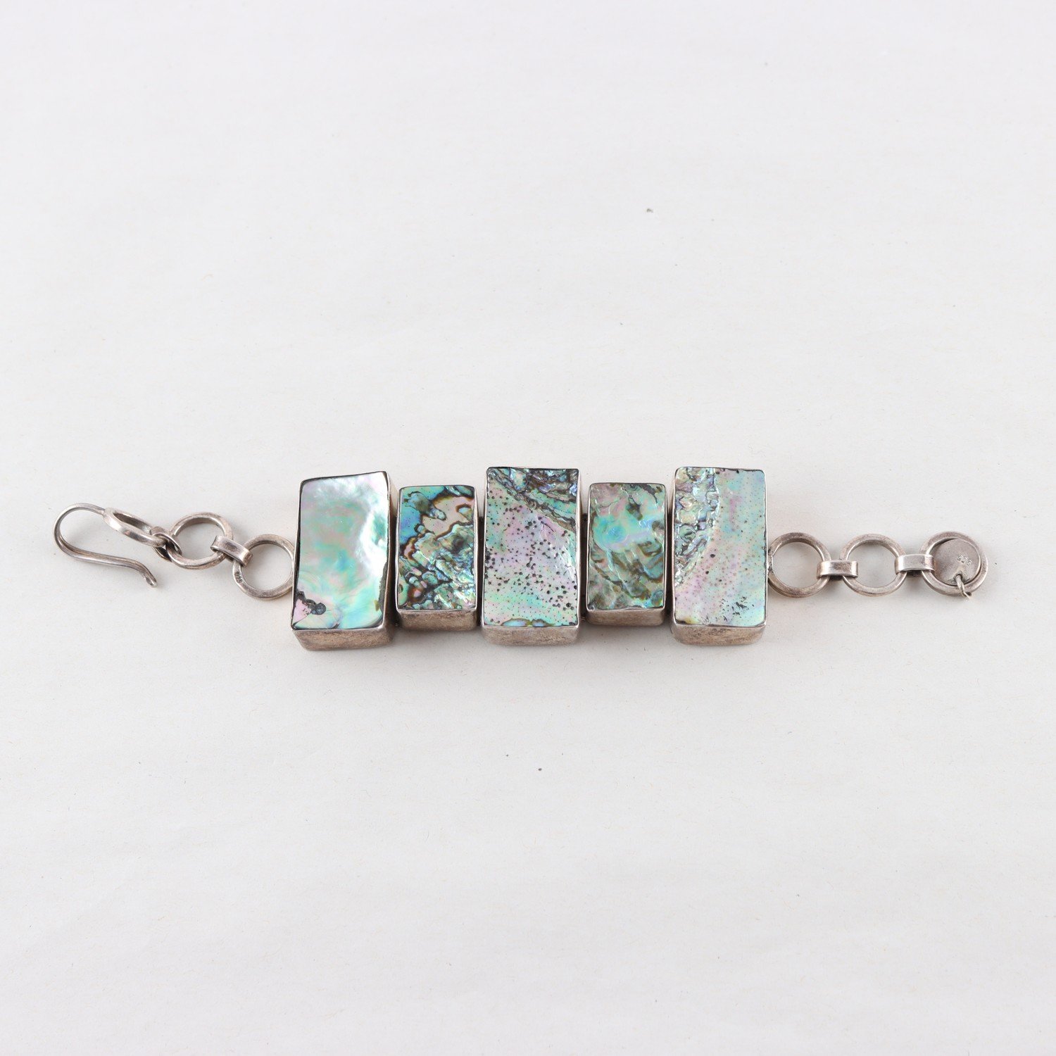 Armband, silver 925, pärlemor, vintage, brv: 60g