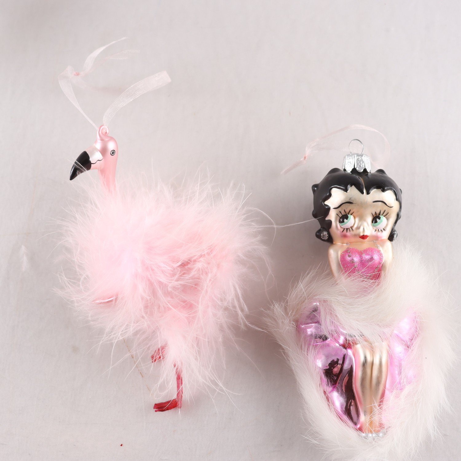 Julgranspynt, flamingo & betty boop. Samfraktas ej.