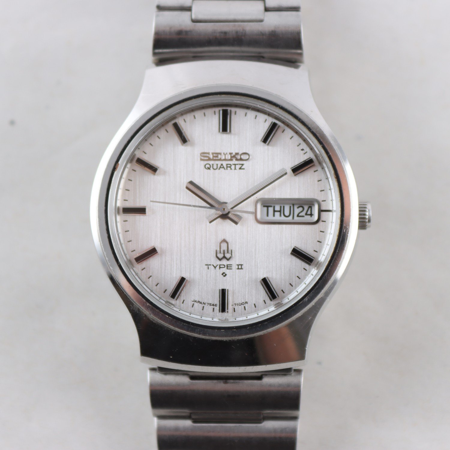 Armbandsur, stål, Seiko Type II, datum, quartz