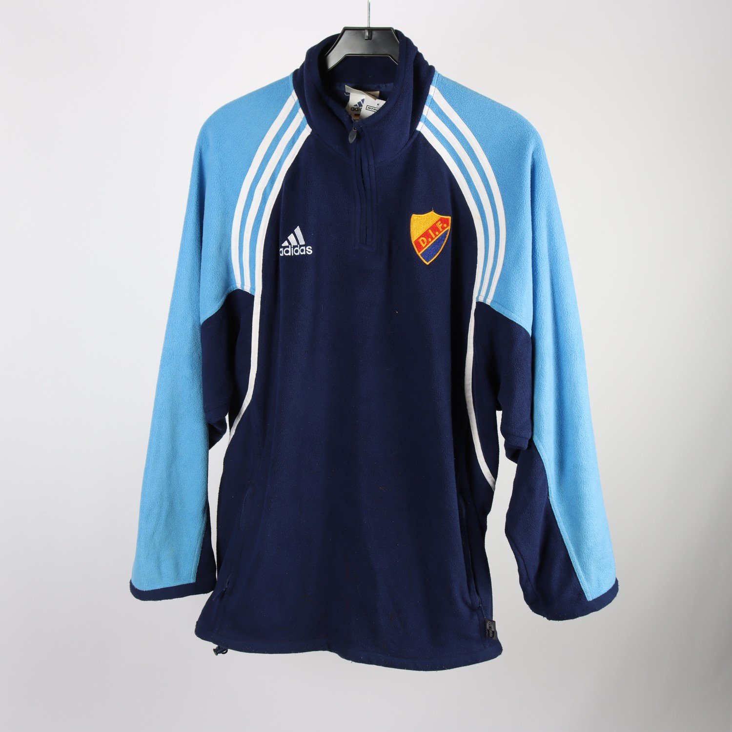 Fleecetröja, Adidas, Djurgården, DIF, blå, stl. ca. XL