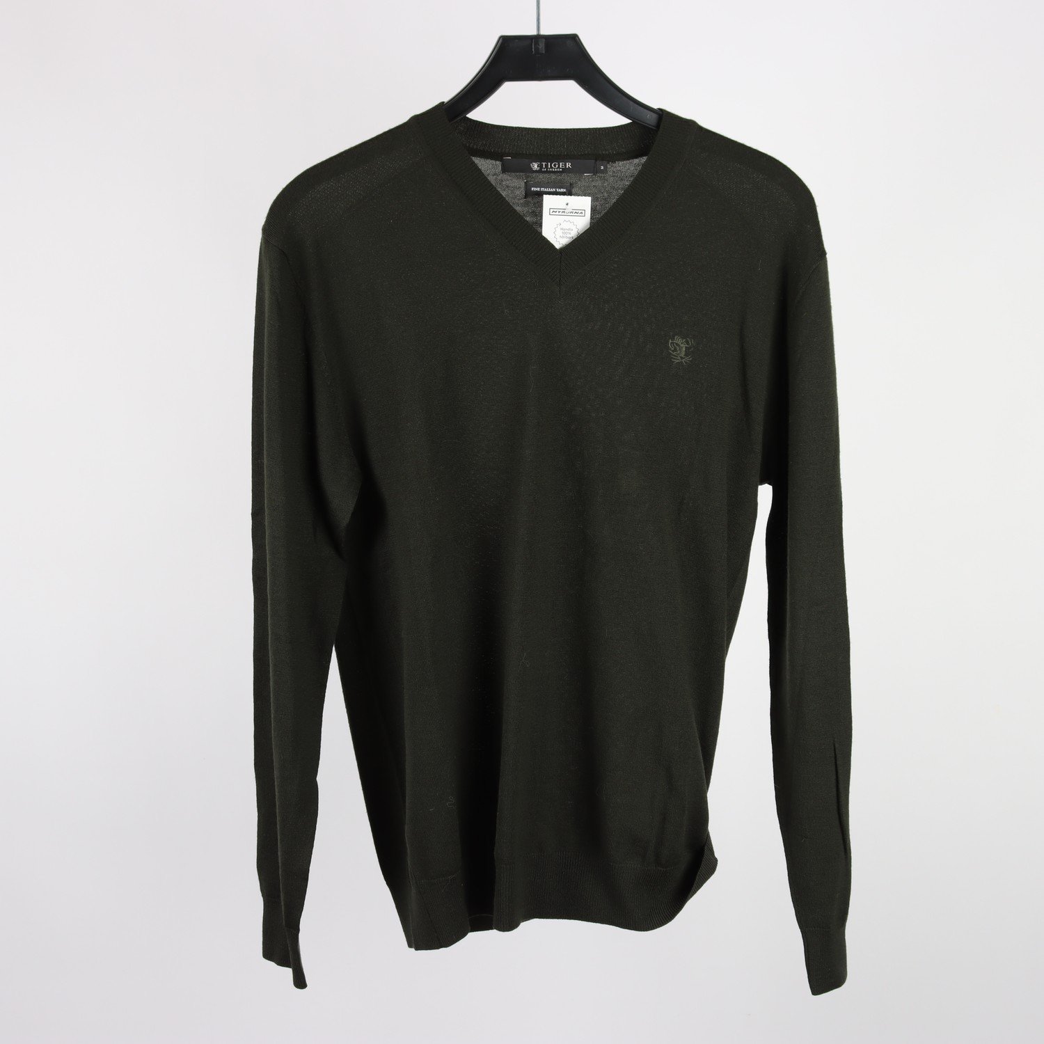 Stickad tröja, Tiger of Sweden, grön, 100% merinoull, stl. M