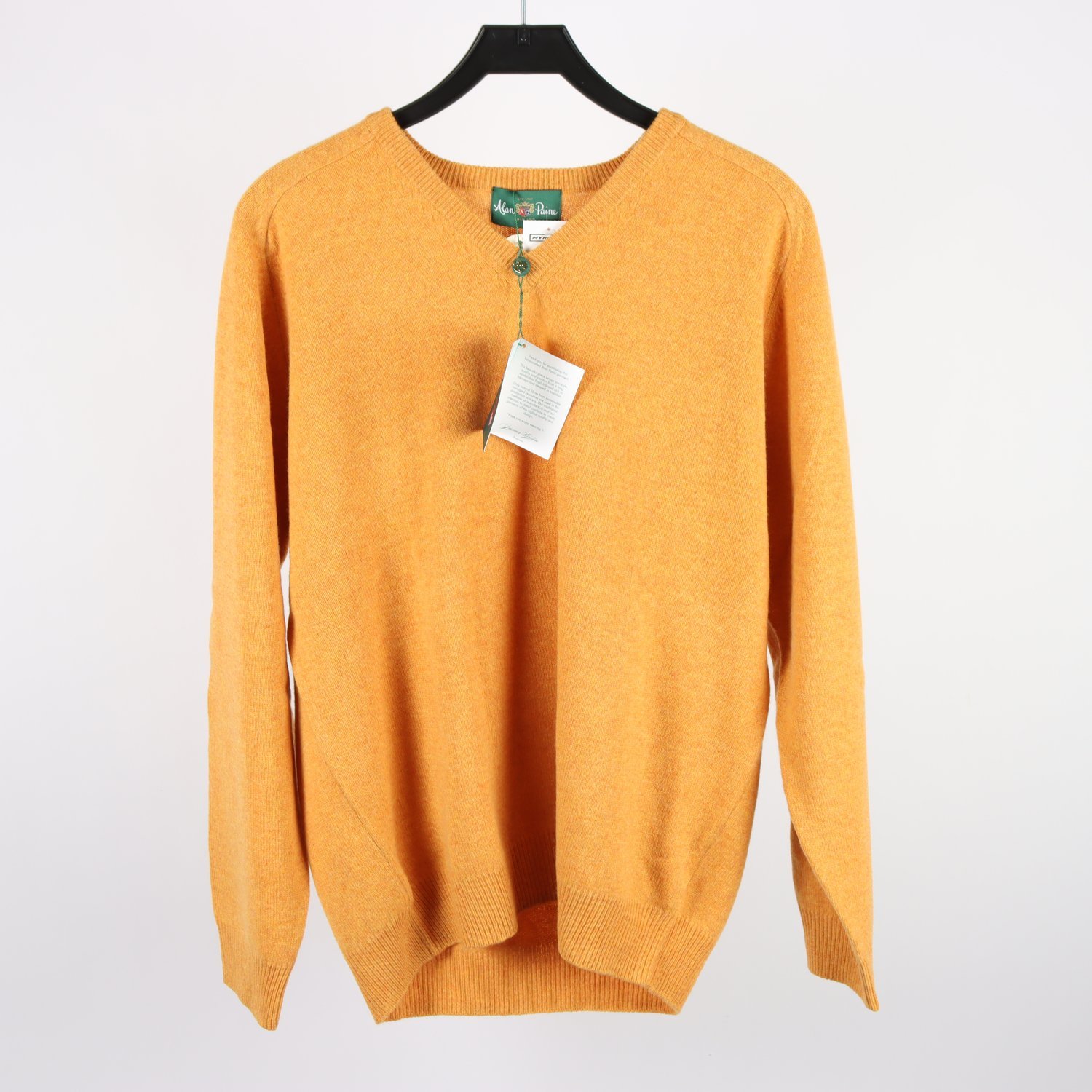Stickad tröja, Alan Paine, senapsgul, 100% lammull, stl. 54