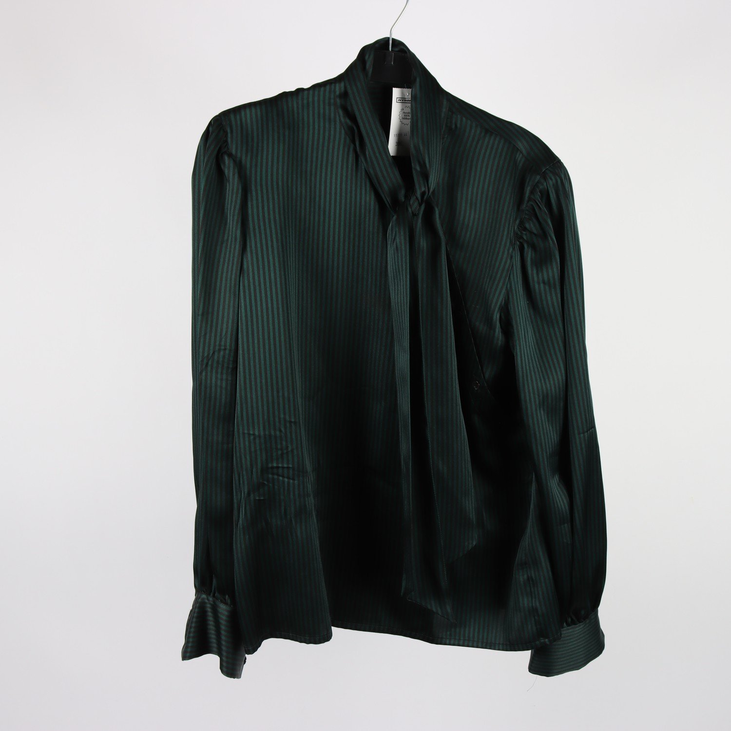 Sidenblus, Guy Laroche, grön, svart, randig, stl. 38