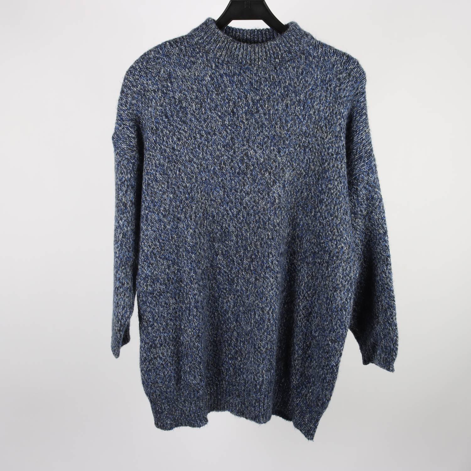 Stickat tröja, United Colors of Benetton, melerad blå, stl. (L)