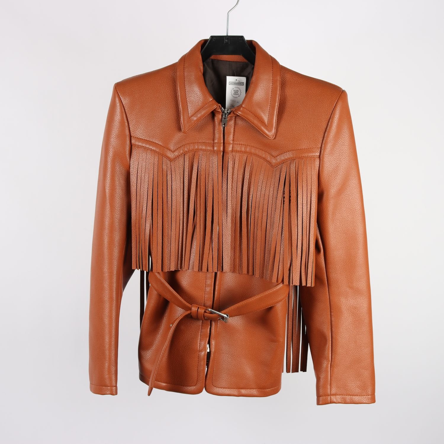 Jacka, Okänt, brun, fransar, stl. (XS/S)