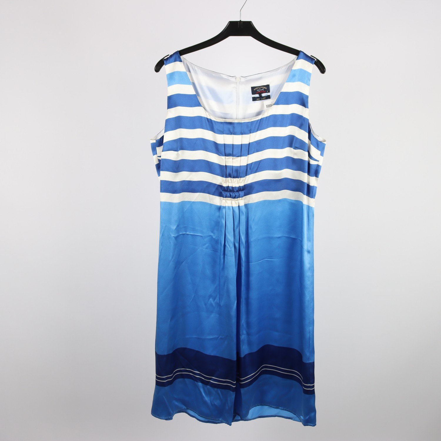 Sidenklänning, Paul & Sharkblå, vit, stl. 46