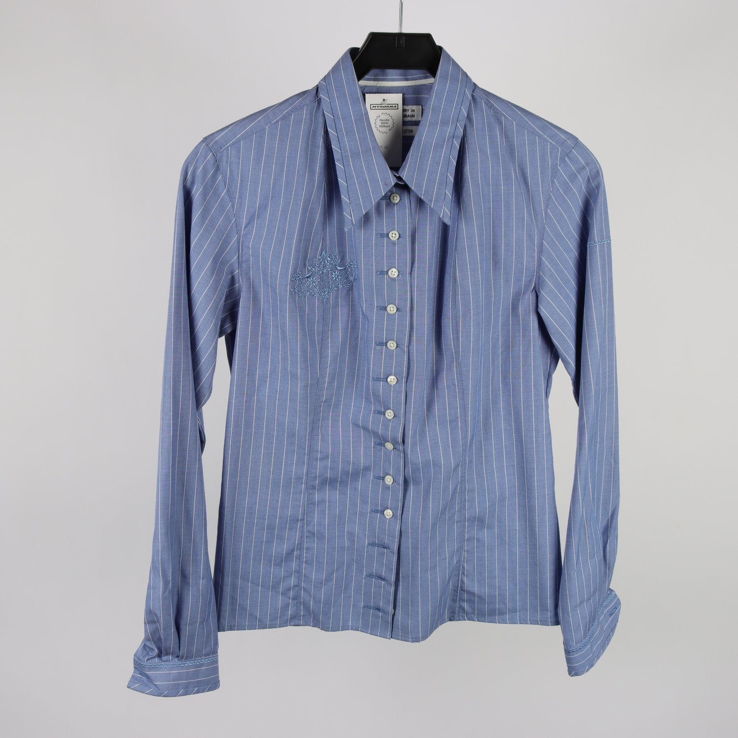 Blus, The Shirt Factory, blå, stl. 38