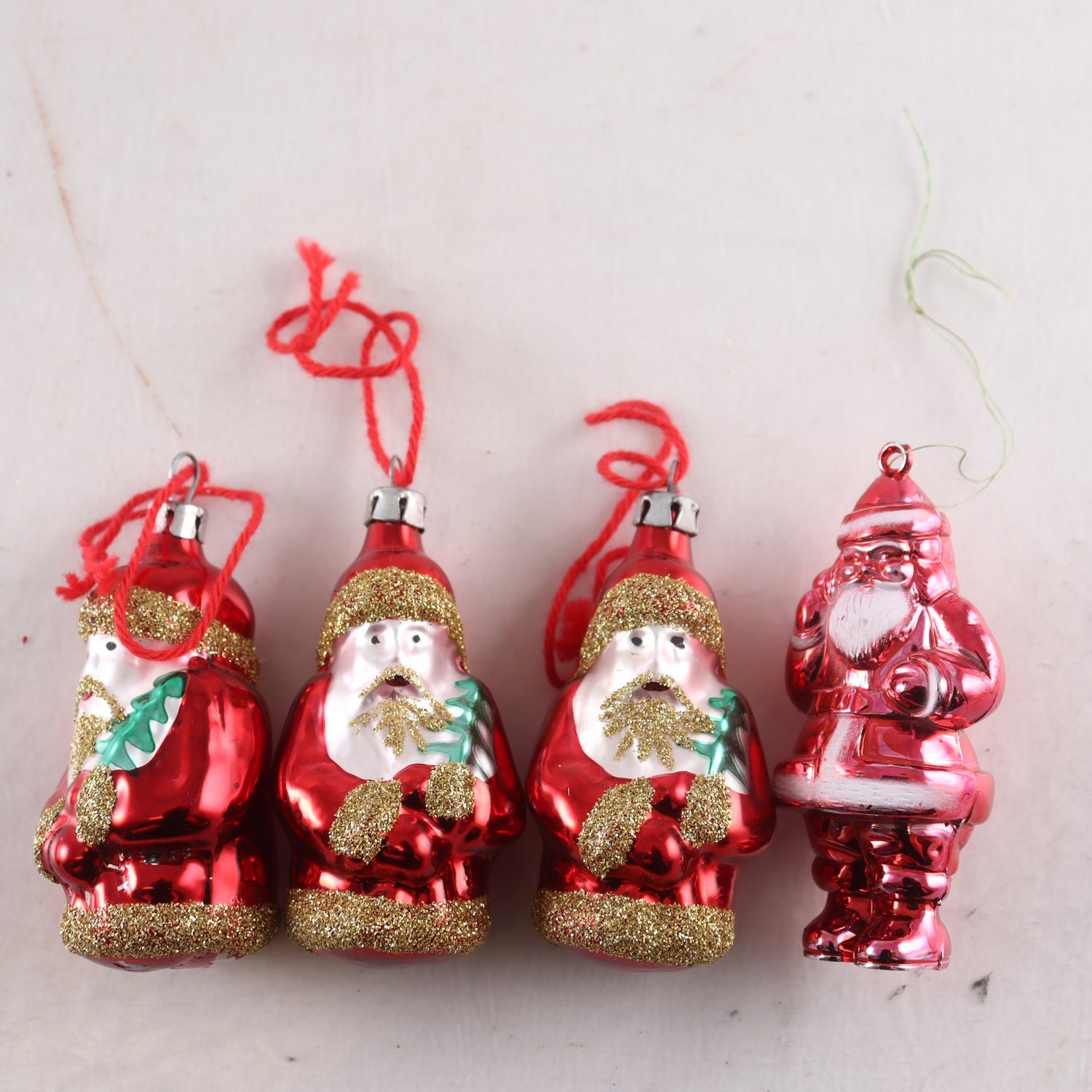 Julgranspynt, tomtar, glas, 1900-tal, 4 st