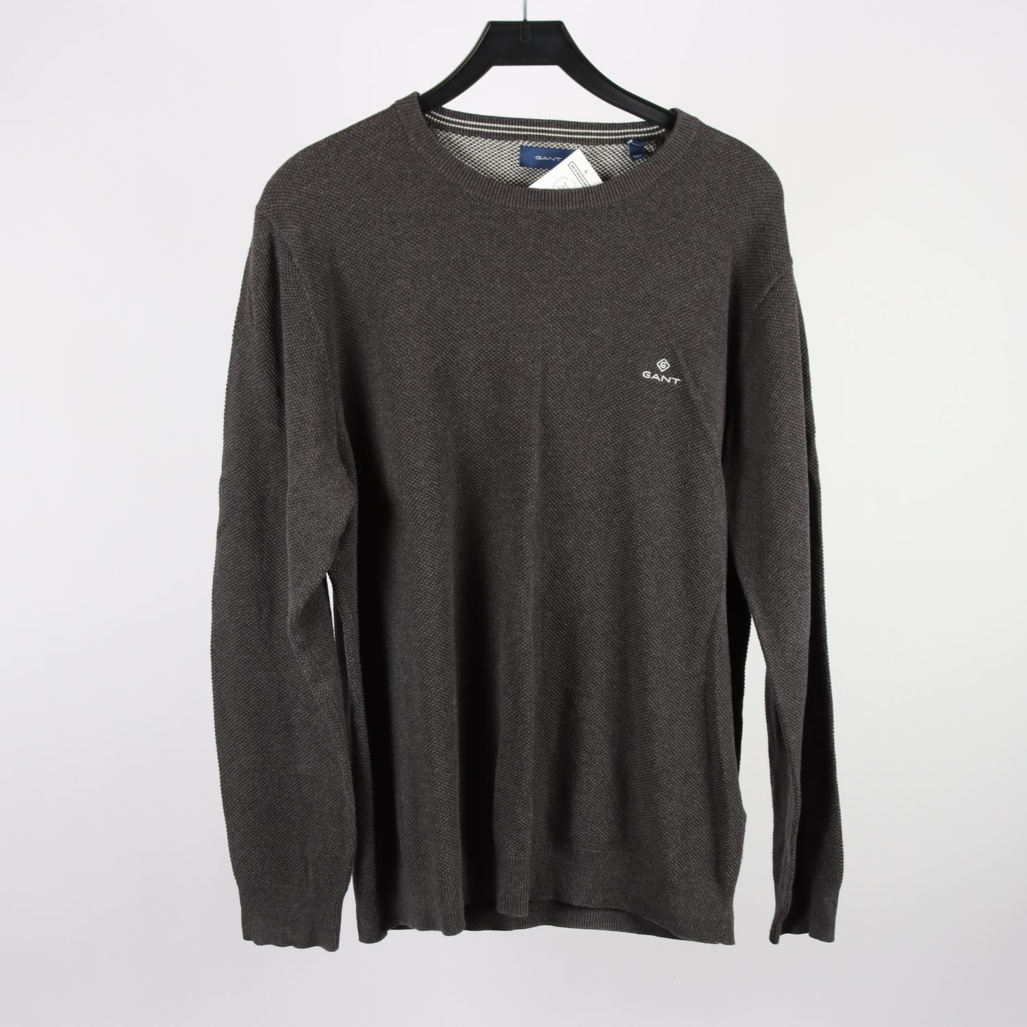 Stickad tröja, Gant, grå, 100% bomull, stl. XL